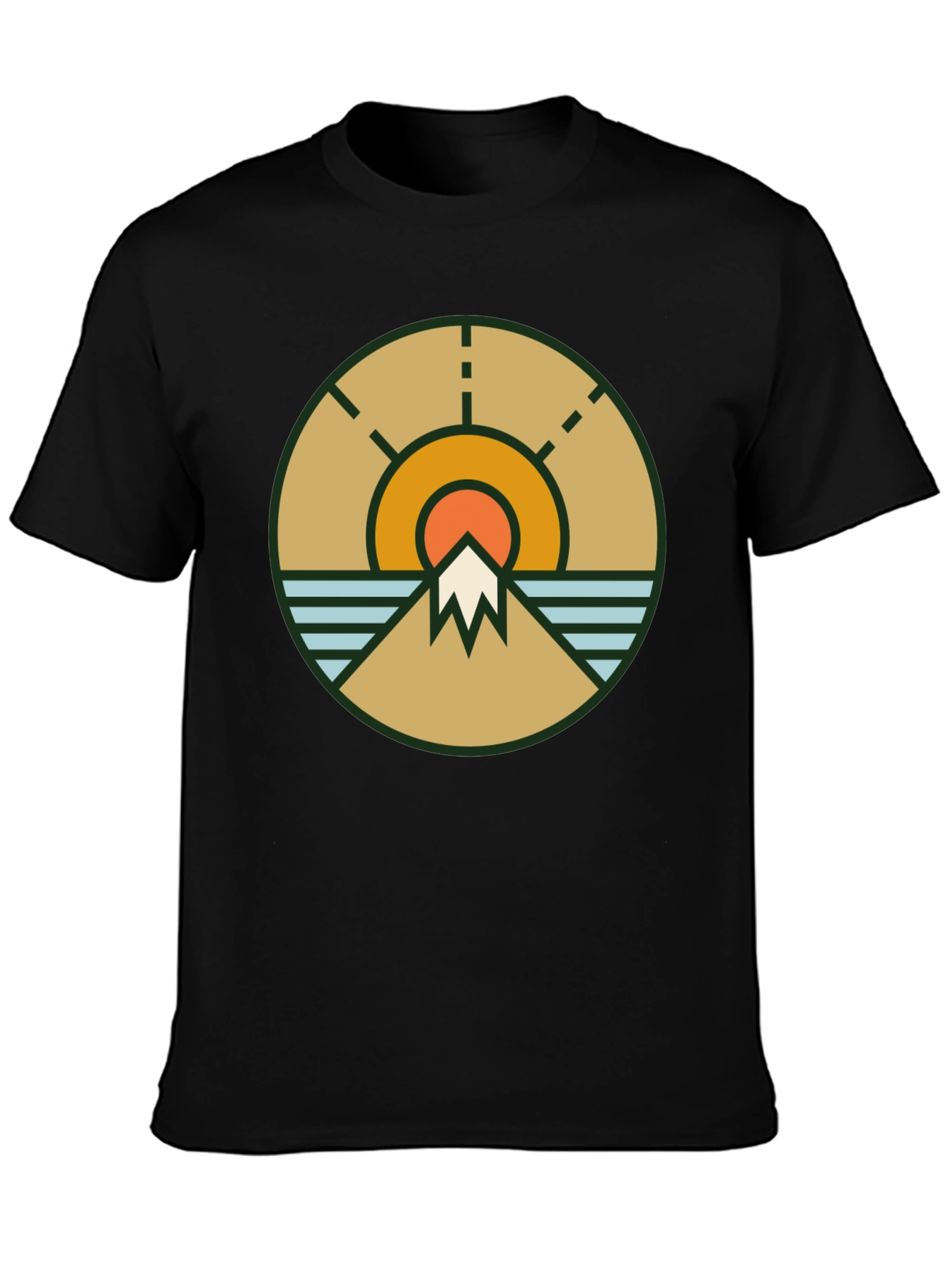 Nature Scene Graphic Tee - Black