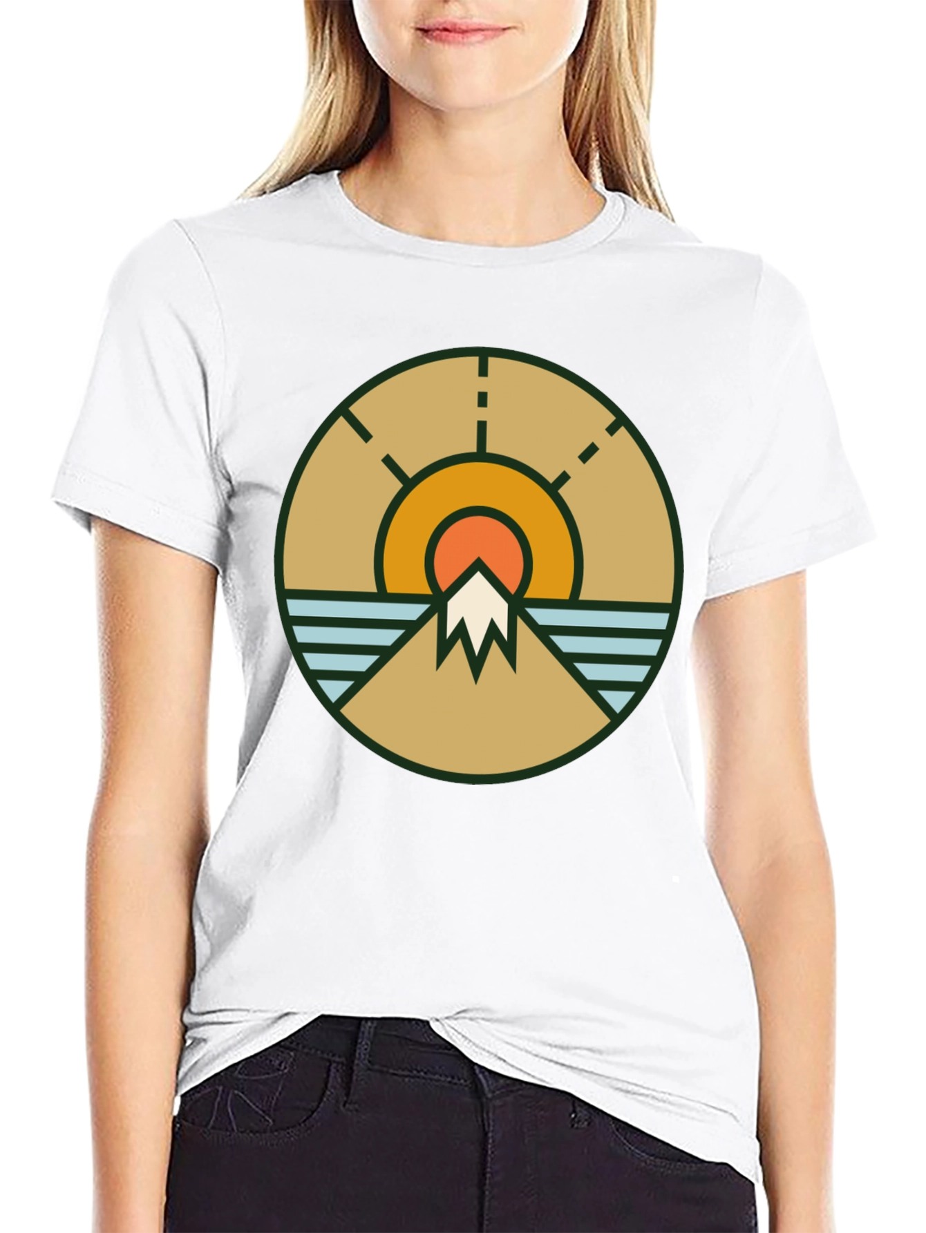 Nature Scene Graphic Tee - Black