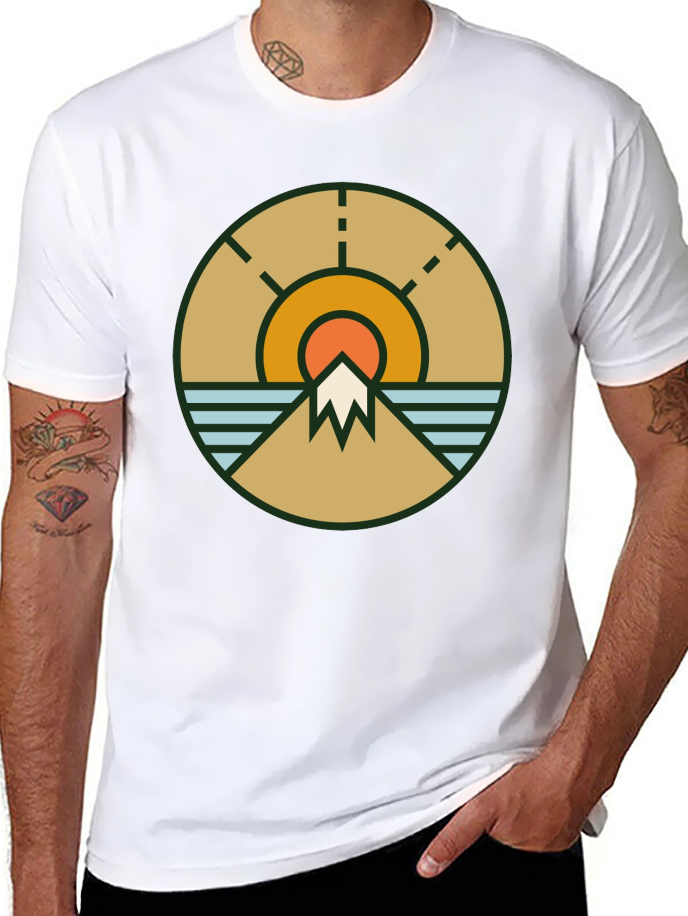 Nature Scene Graphic Tee - Black
