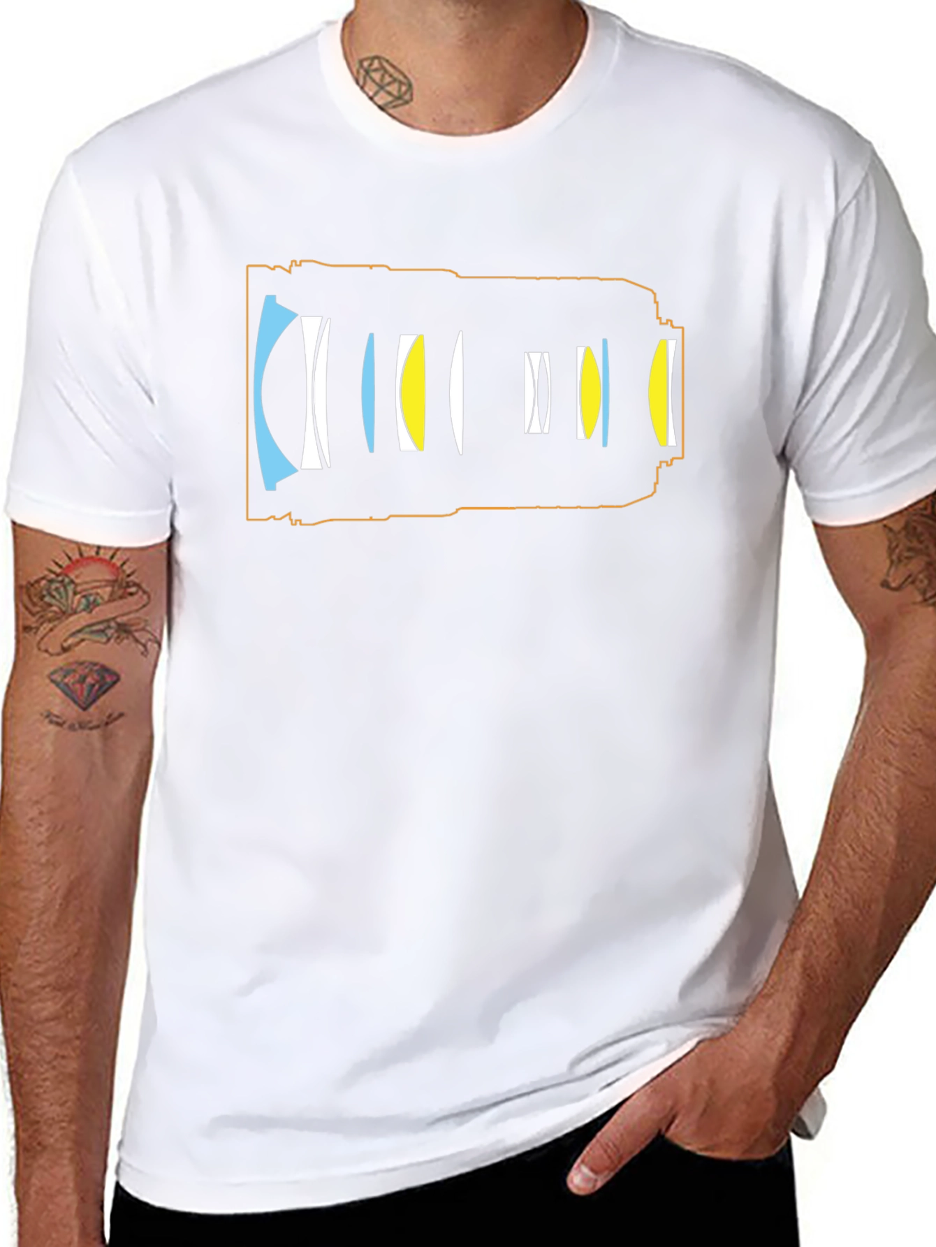 Camera Lens Diagram T-Shirt - Photography Enthusiast Tee