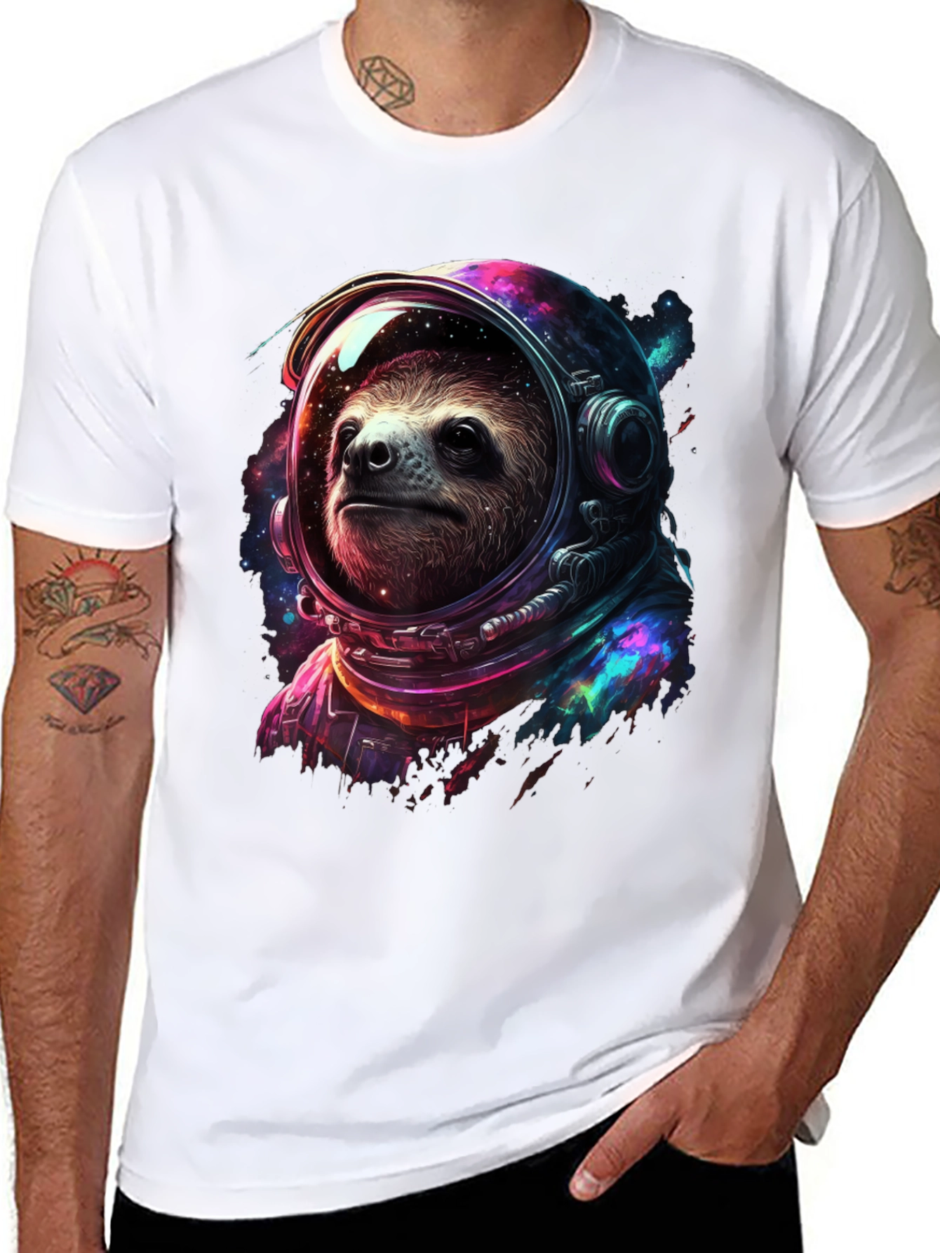 Sloth Astronaut Graphic T-Shirt - Space Explorer Tee