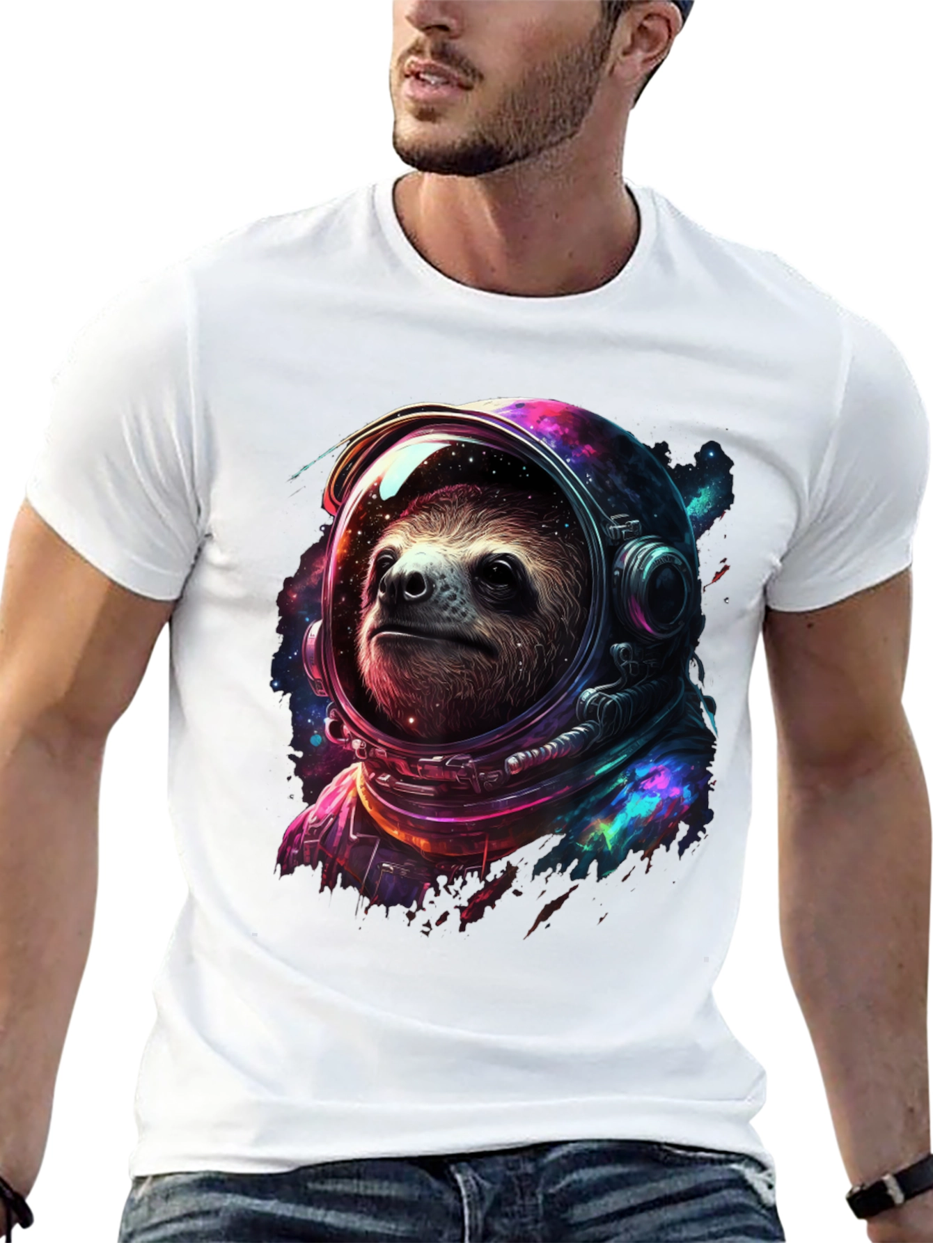 Sloth Astronaut Graphic T-Shirt - Space Explorer Tee