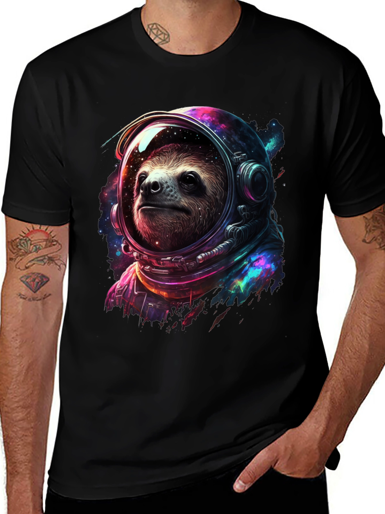 Sloth Astronaut Graphic T-Shirt - Space Explorer Tee