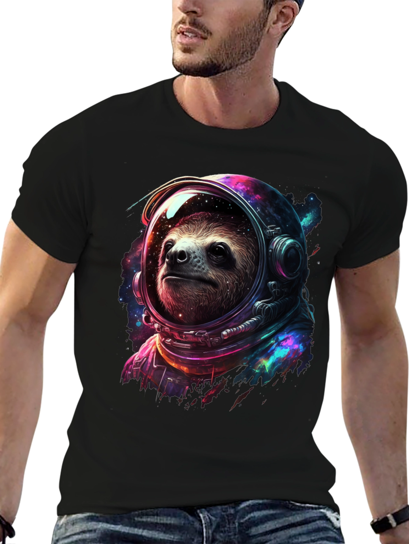 Sloth Astronaut Graphic T-Shirt - Space Explorer Tee