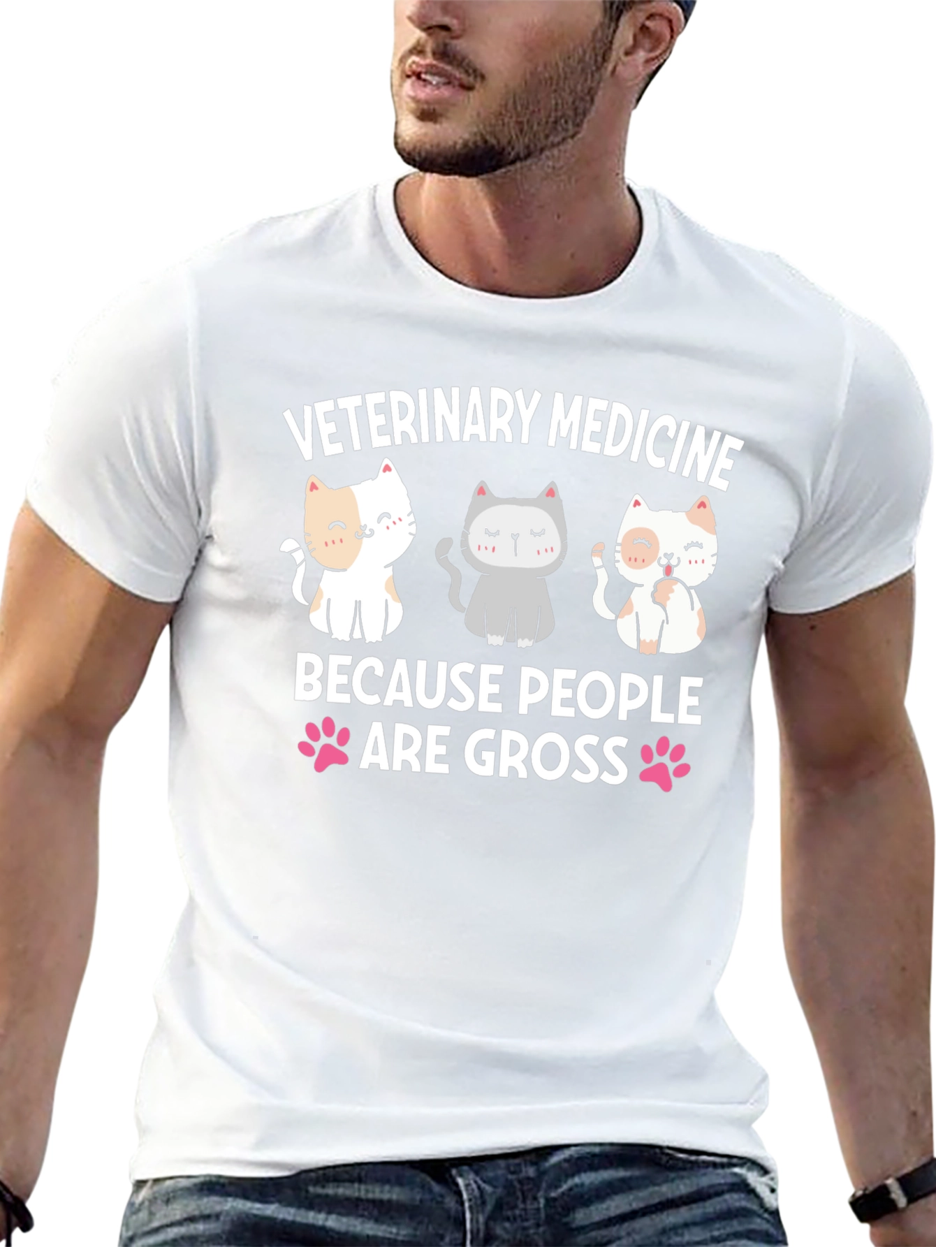 Veterinary Medicine T-Shirt - Cute Cat Design