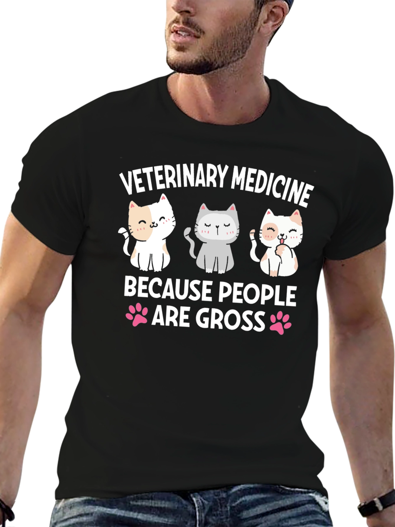 Veterinary Medicine T-Shirt - Cute Cat Design