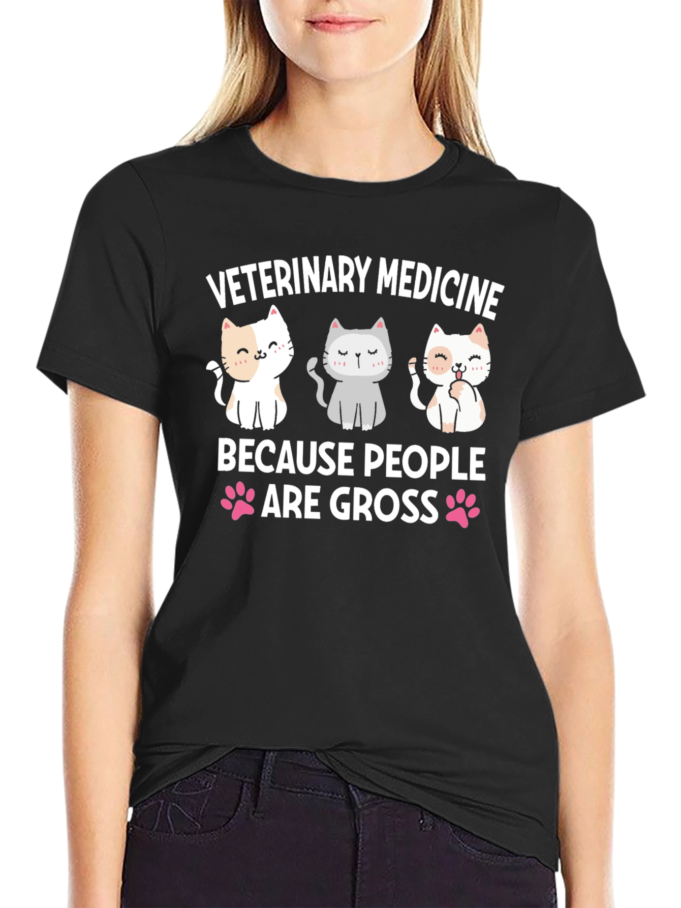 Veterinary Medicine T-Shirt - Cute Cat Design