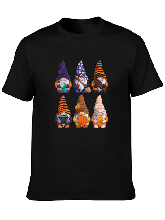 Halloween Gnomes Graphic T-Shirt - Festive Fall Apparel