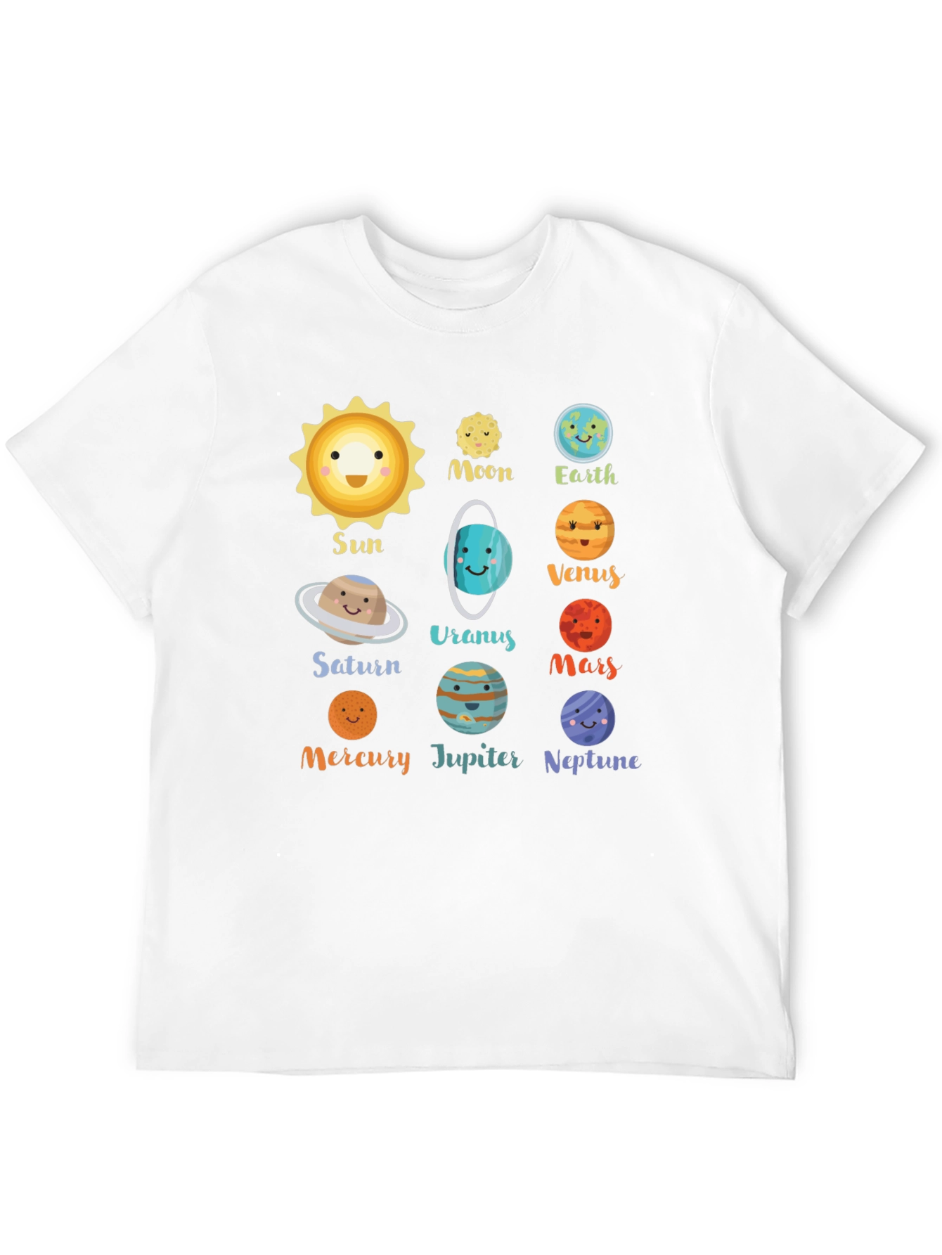 Cartoon Planets T-Shirt - Solar System Tee