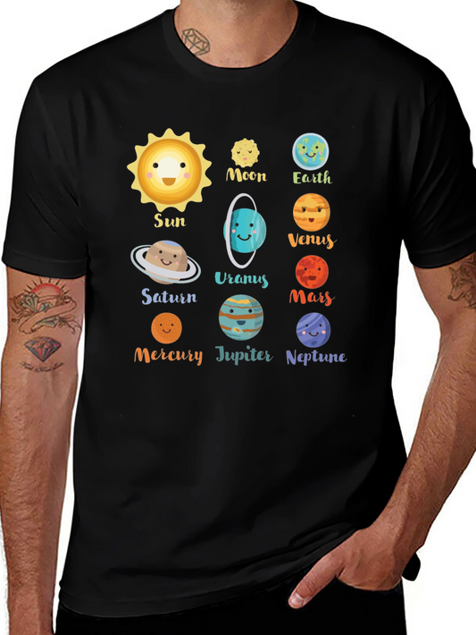 Cartoon Planets T-Shirt - Solar System Tee