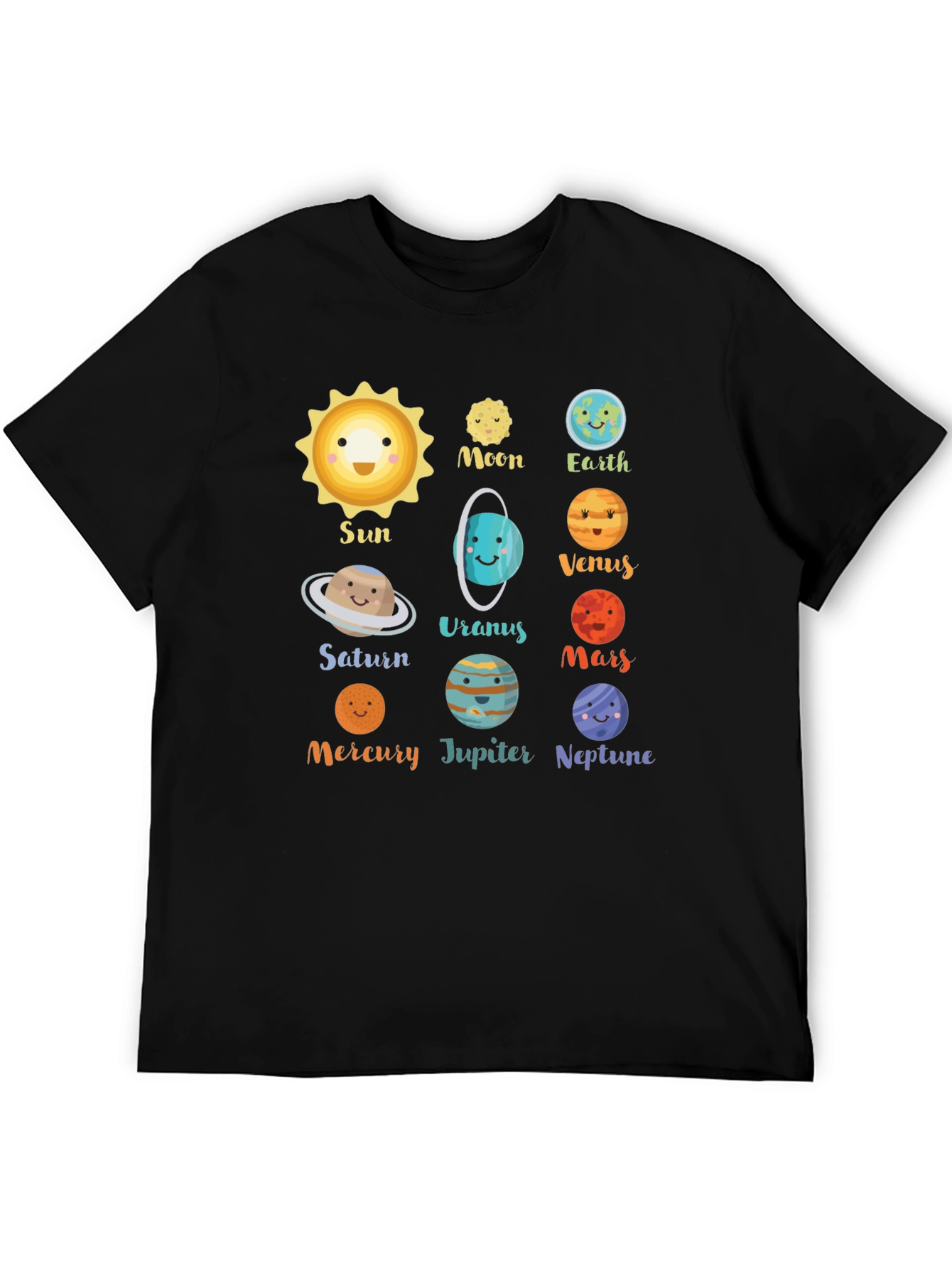 Cartoon Planets T-Shirt - Solar System Tee