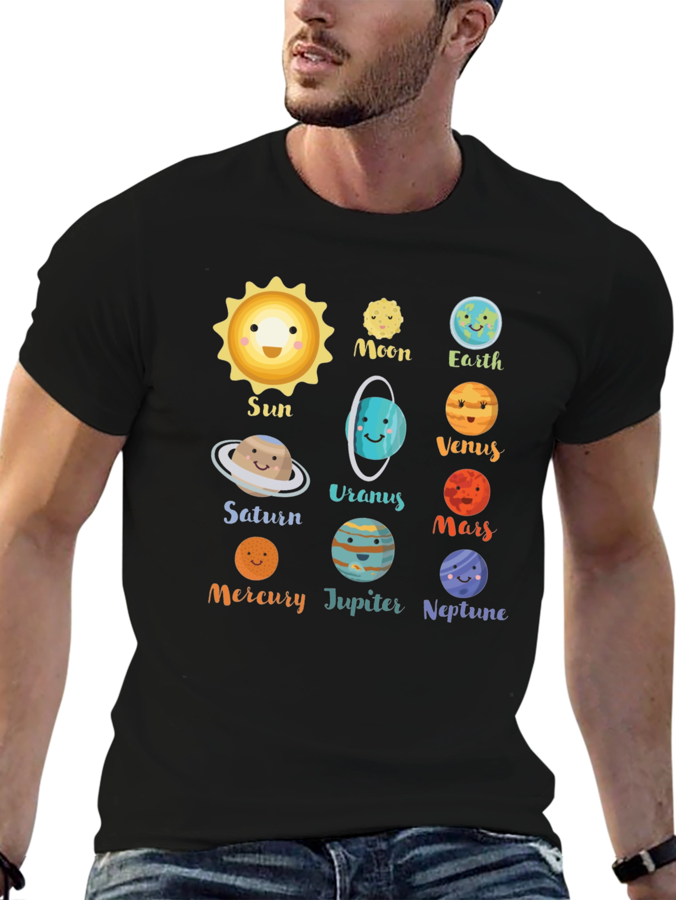 Cartoon Planets T-Shirt - Solar System Tee