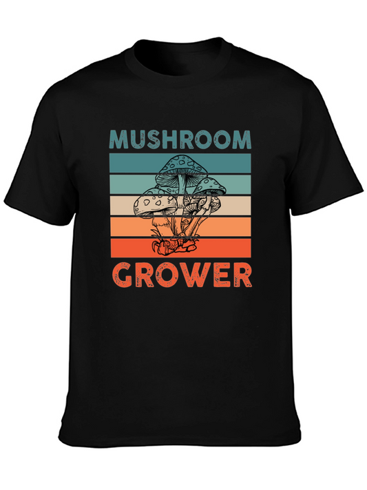 Mushroom Grower Graphic Tee Retro Style
