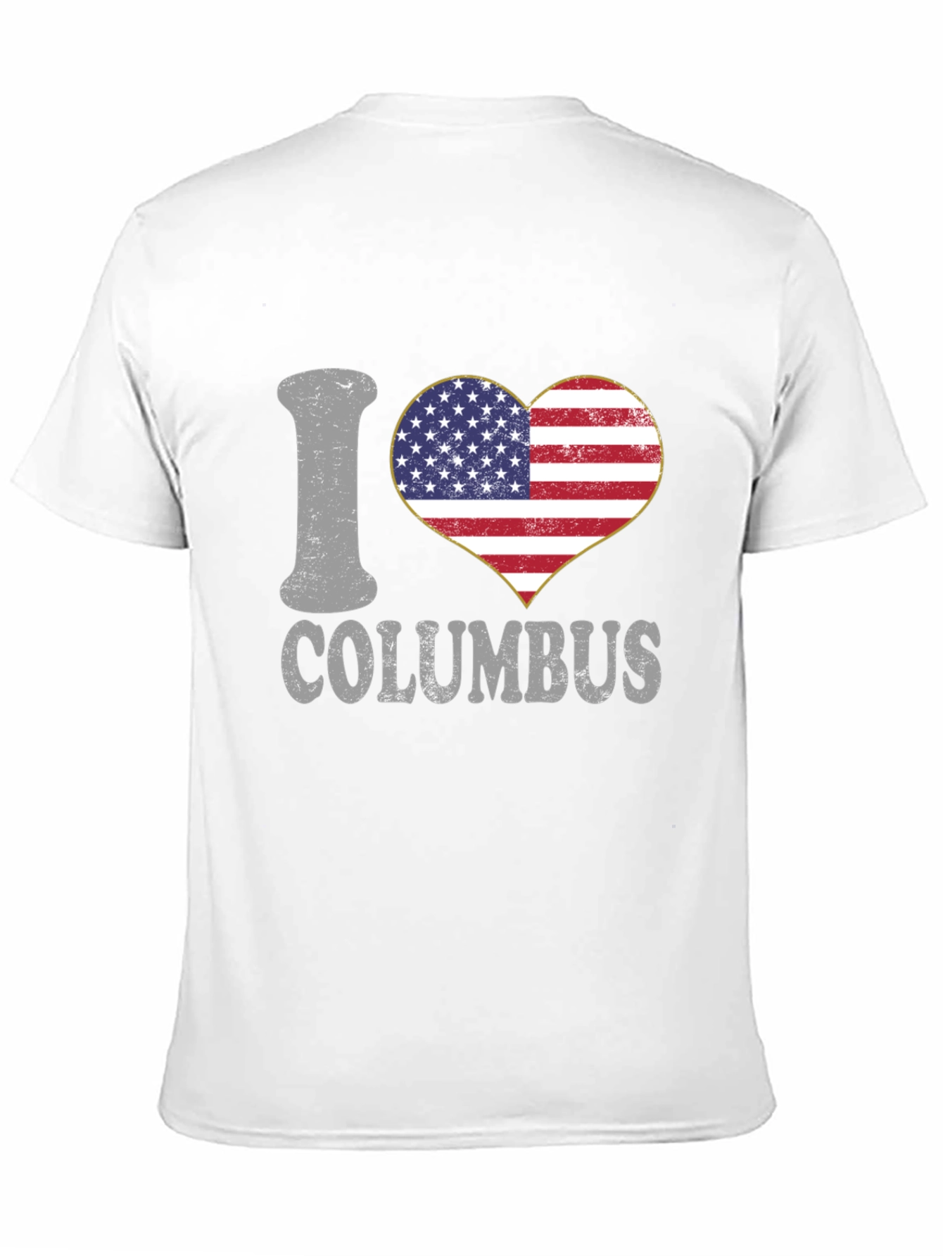 I Love Columbus USA Flag Heart T-Shirt