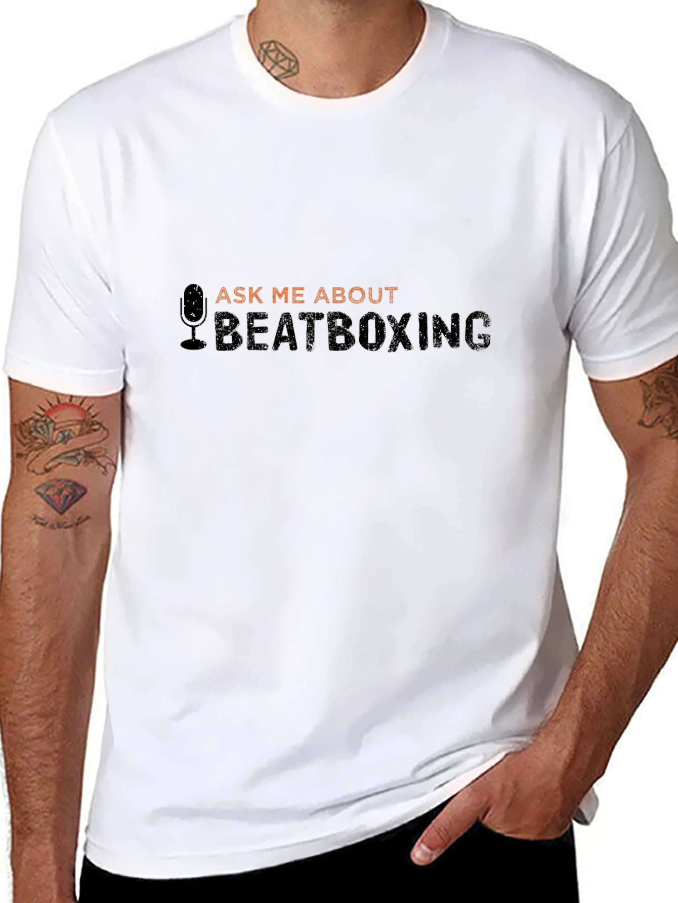 Ask Me About Beatboxing Black T-Shirt