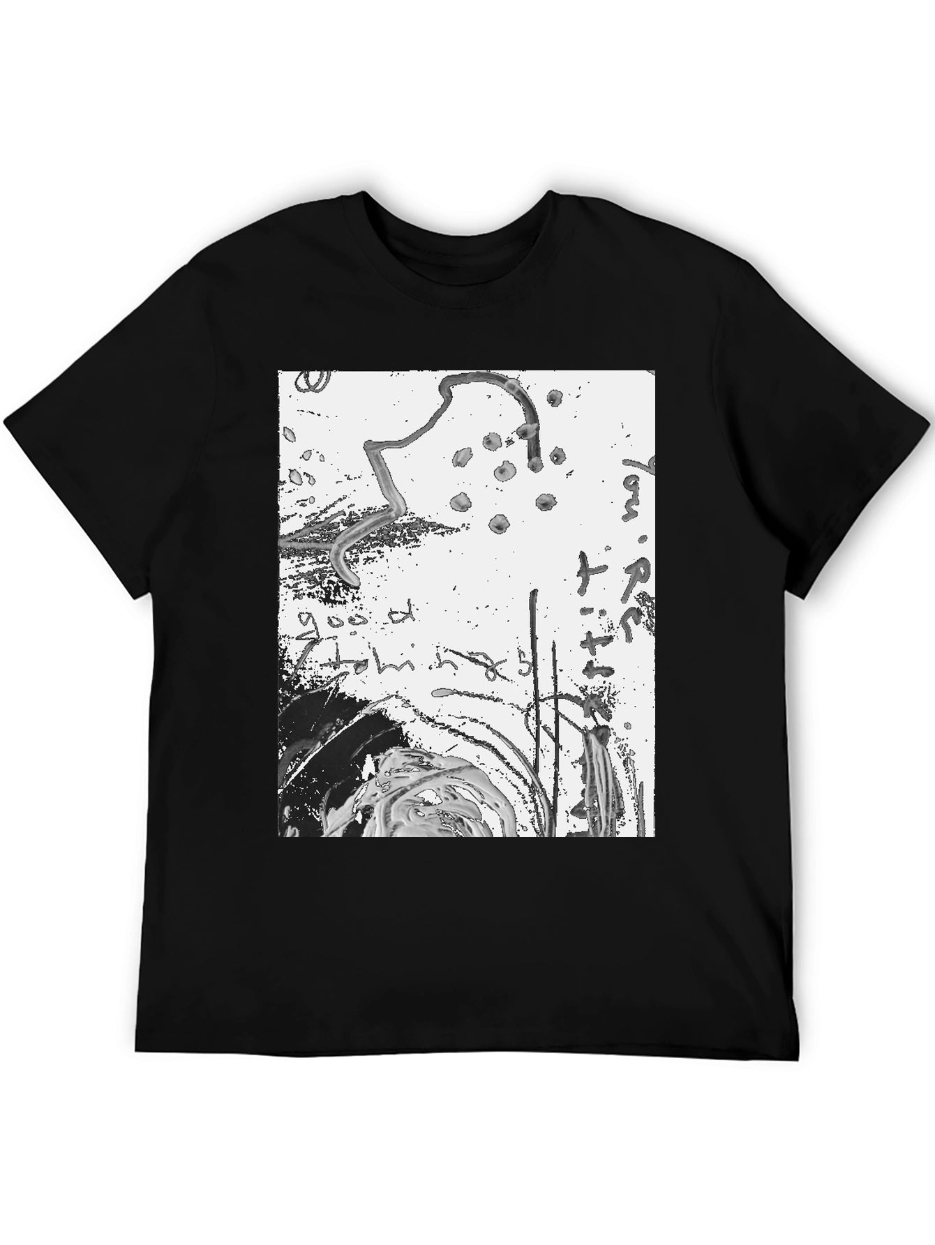 Abstract Art Print Black Tee