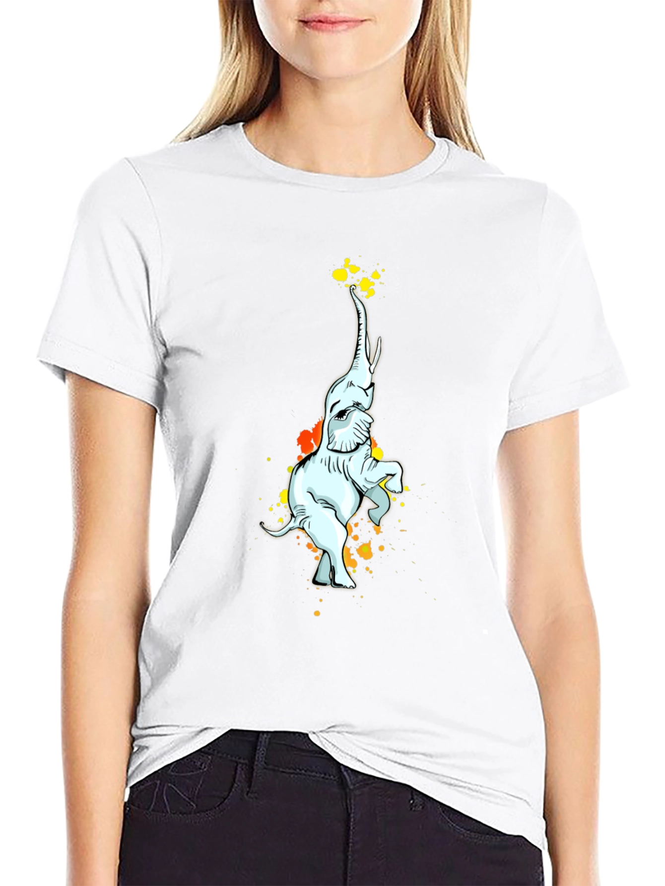 Elephant Art Black T-Shirt