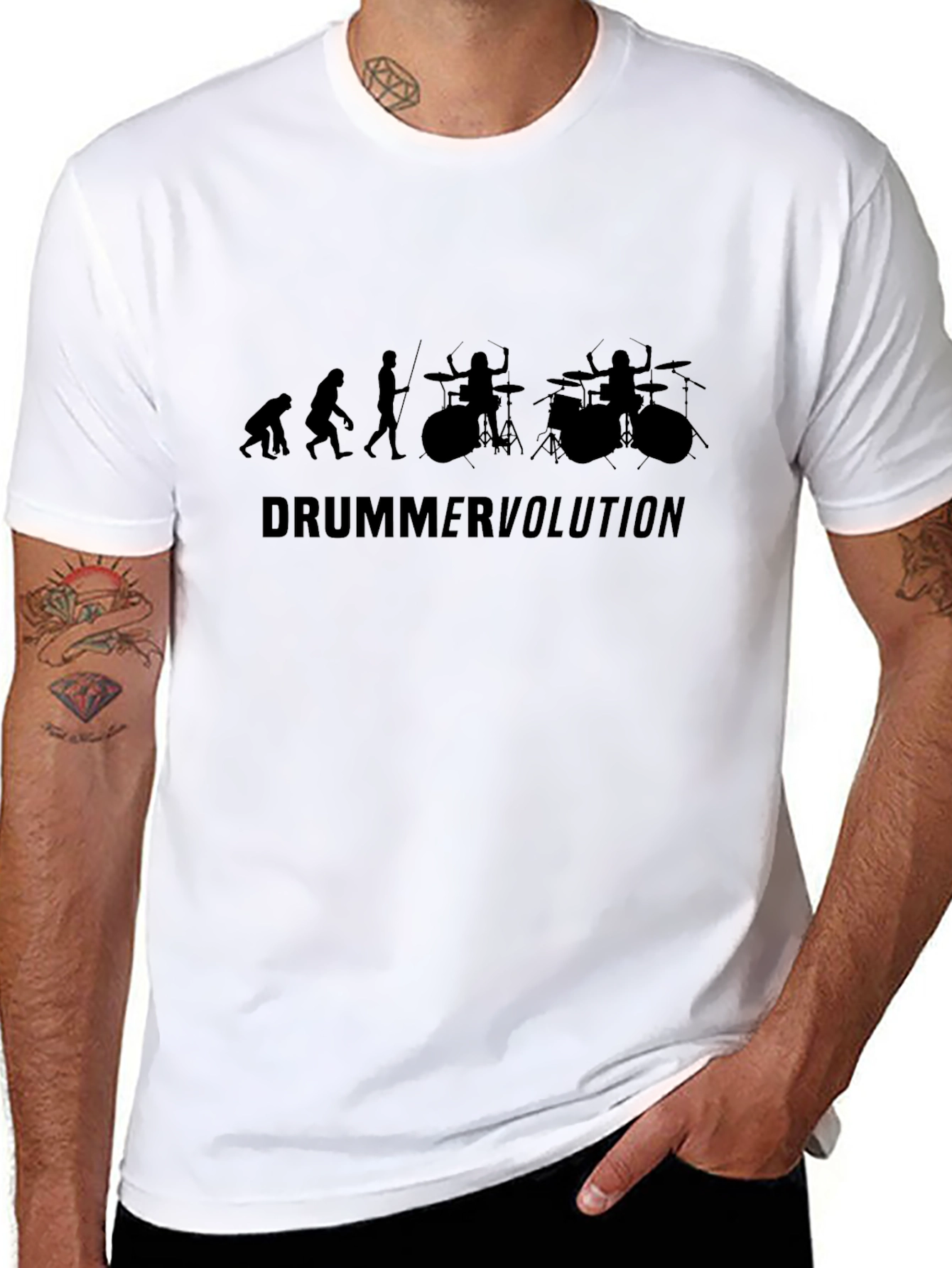 Drummer Evolution Graphic T-Shirt - Black
