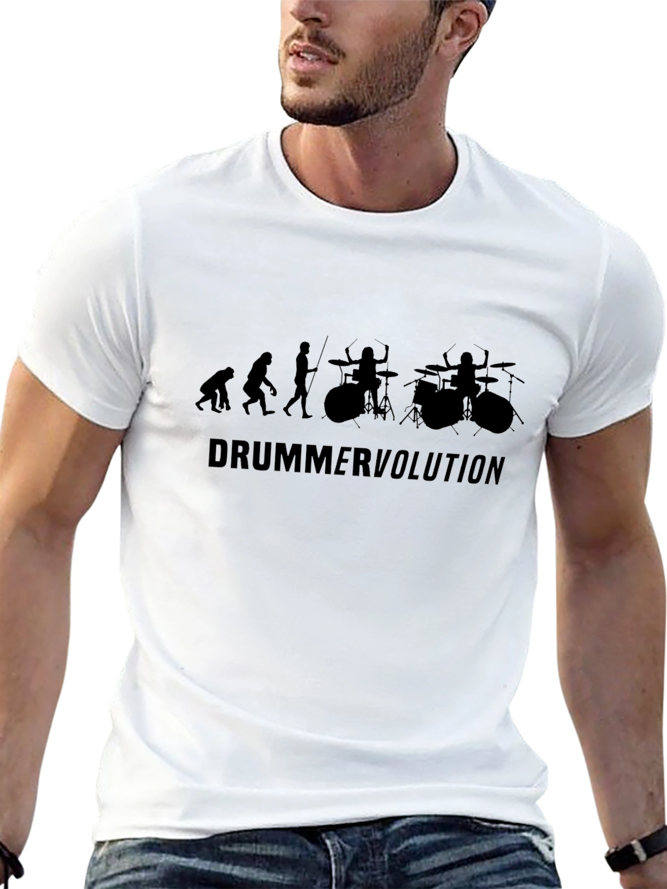 Drummer Evolution Graphic T-Shirt - Black