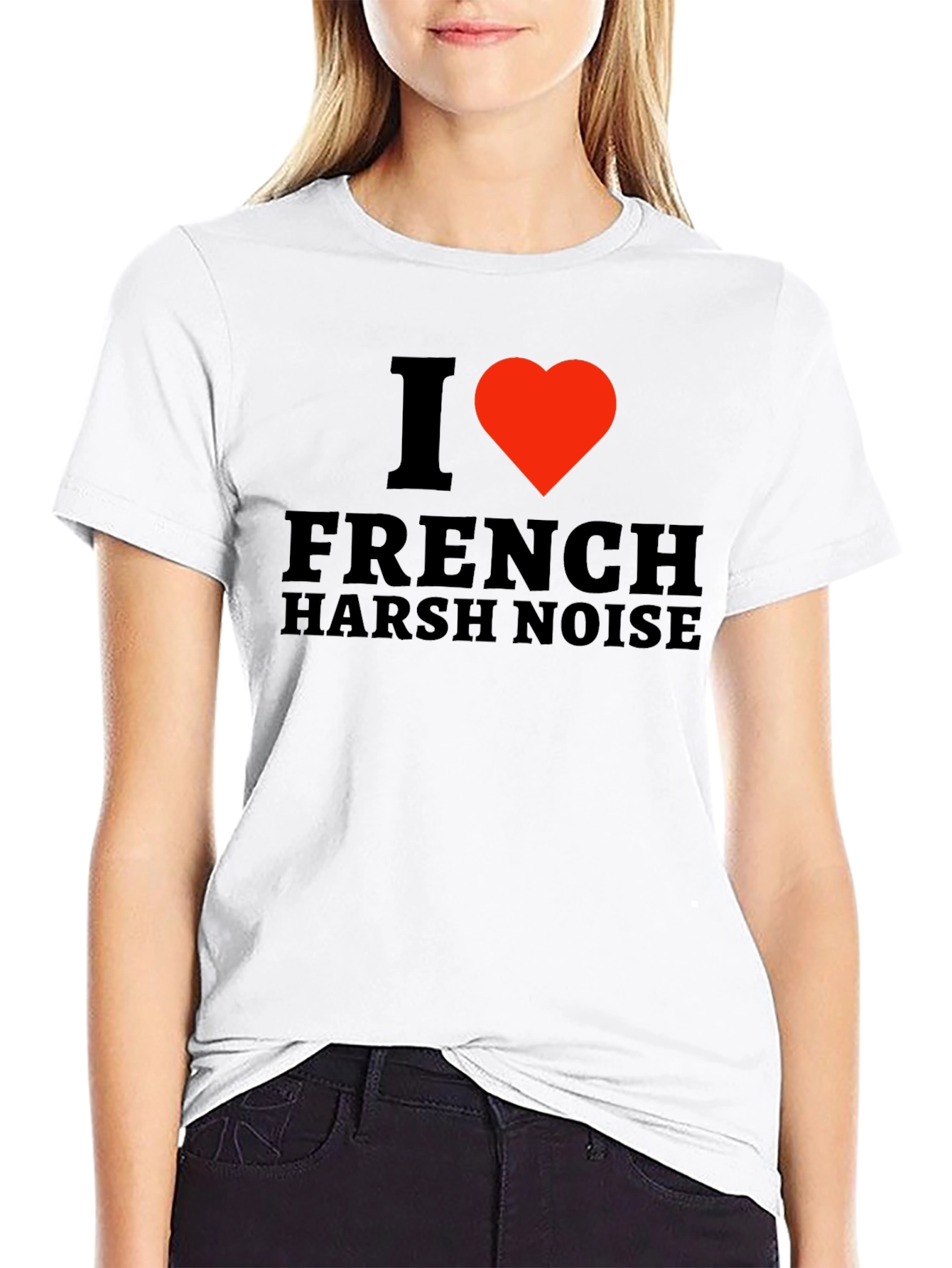 I Heart French Harsh Noise Black T-Shirt