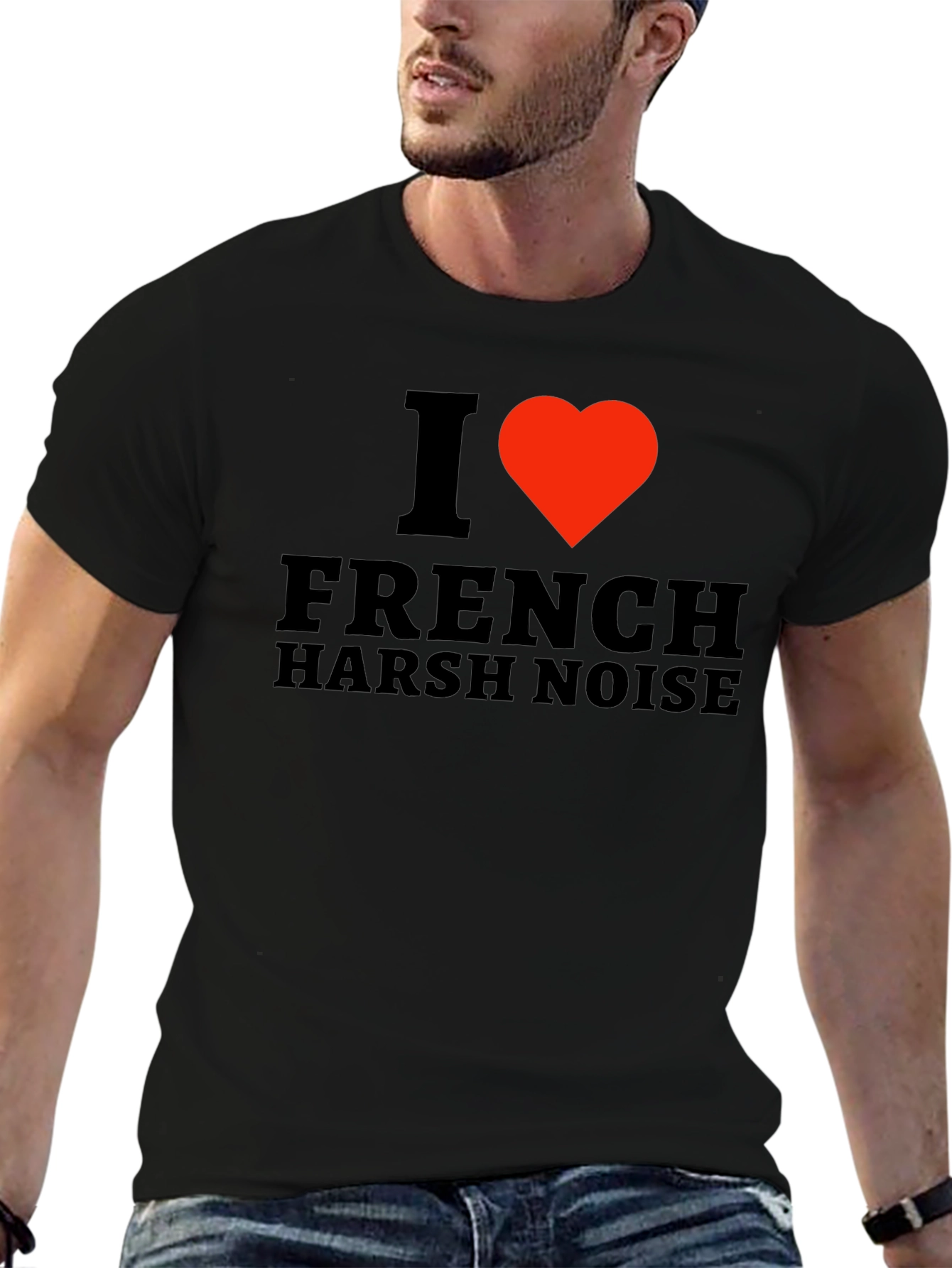 I Heart French Harsh Noise Black T-Shirt