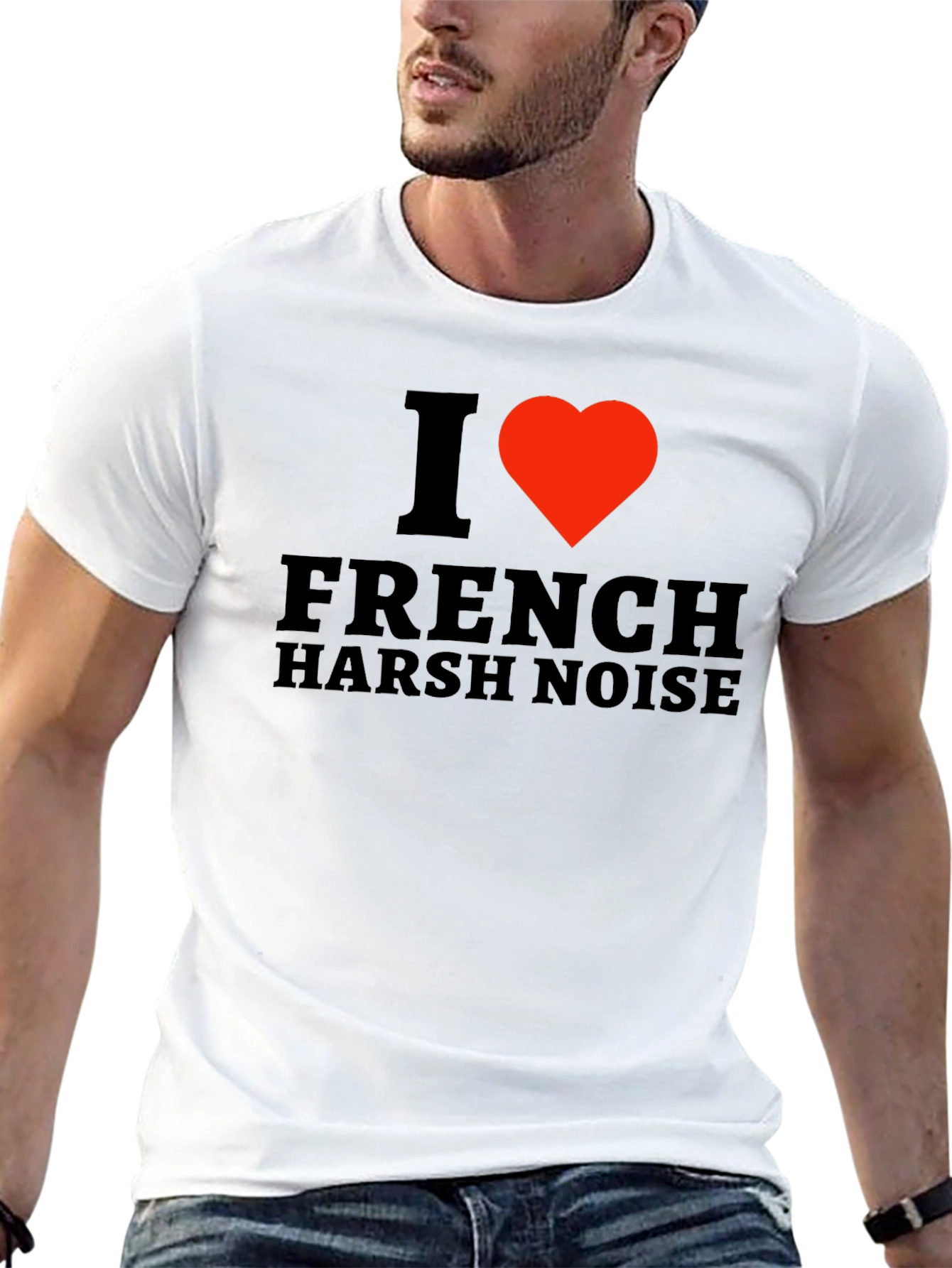 I Heart French Harsh Noise Black T-Shirt