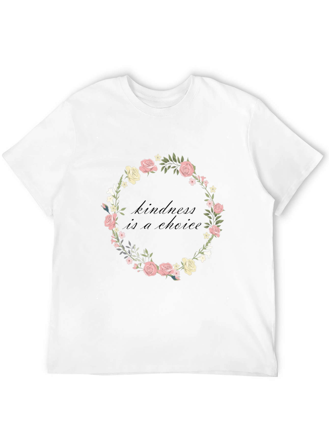 Kindness Choice Floral Wreath Graphic Tee