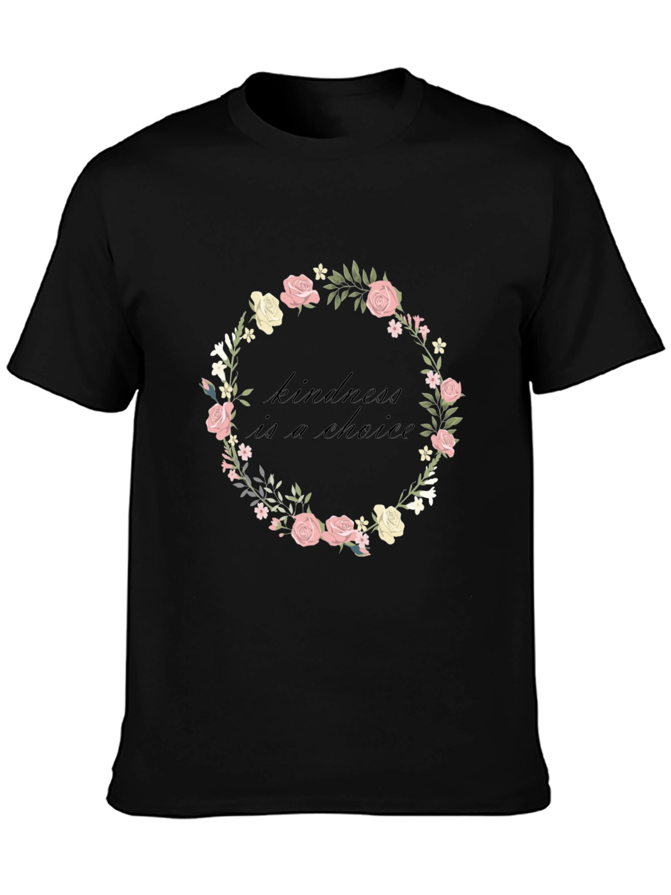 Kindness Choice Floral Wreath Graphic Tee