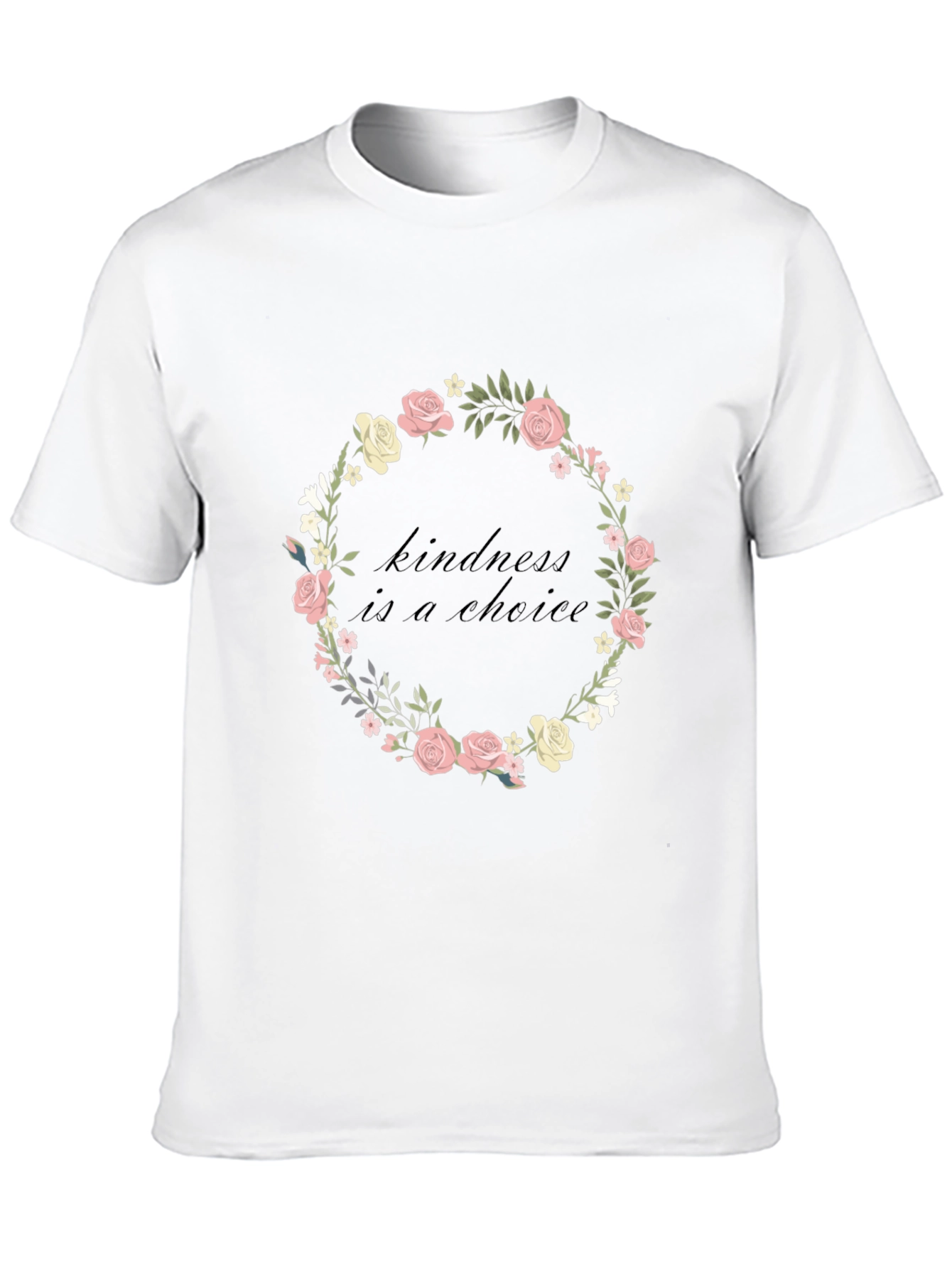 Kindness Choice Floral Wreath Graphic Tee