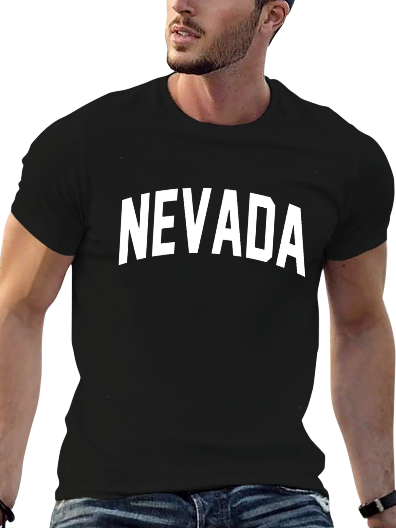 Nevada State T-Shirt - Bold White Graphic Print