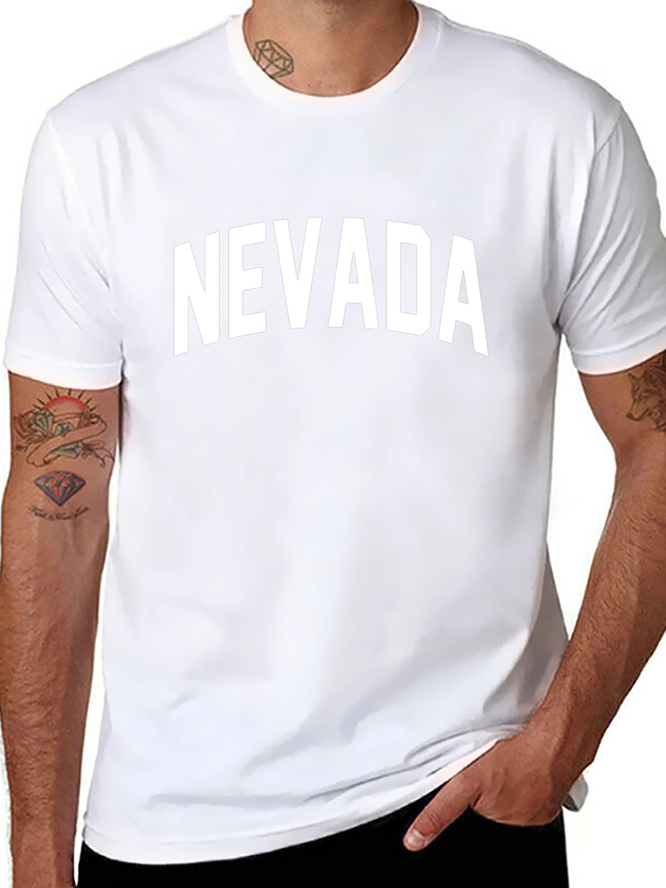 Nevada State T-Shirt - Bold White Graphic Print
