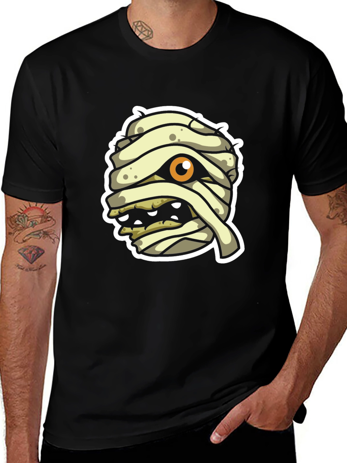 Cartoon Mummy Graphic T-Shirt Halloween