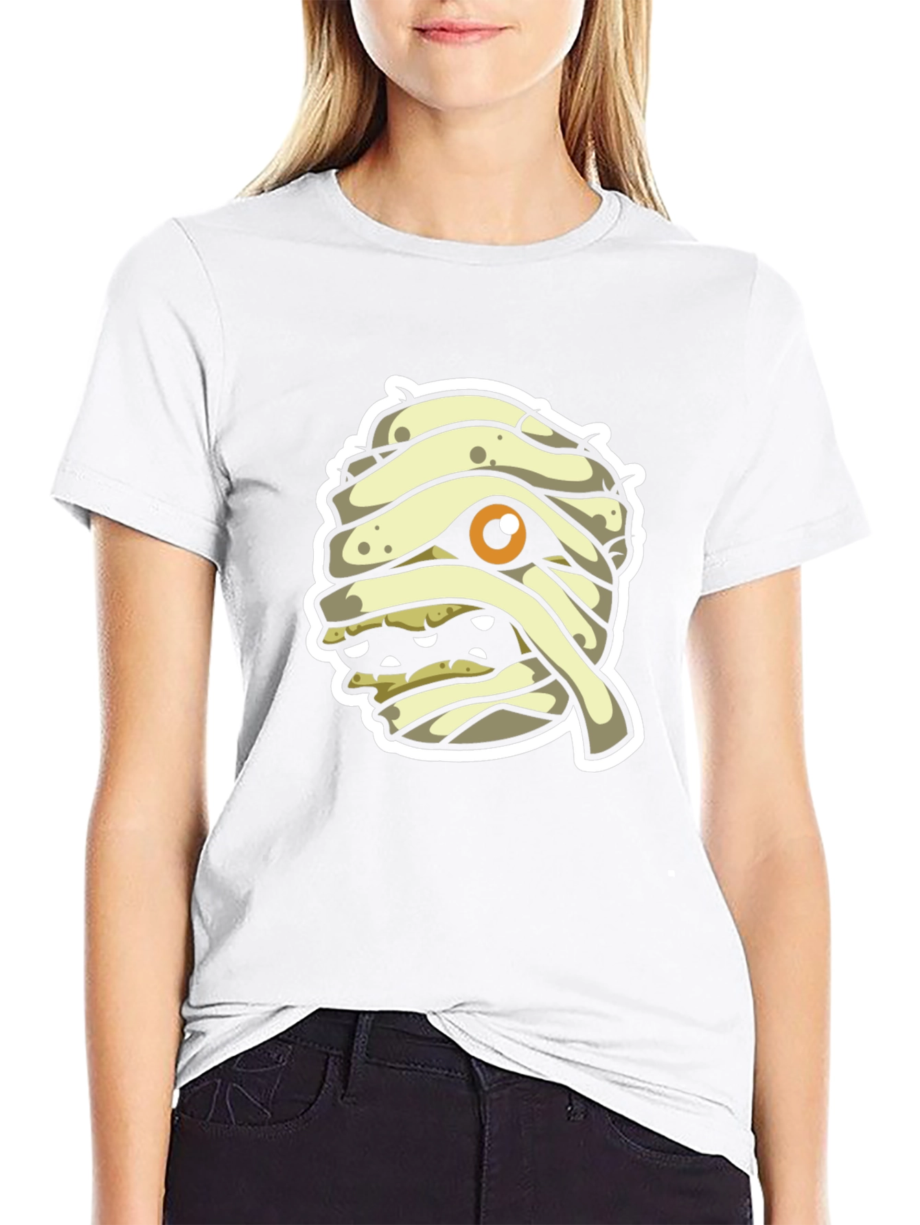 Cartoon Mummy Graphic T-Shirt Halloween