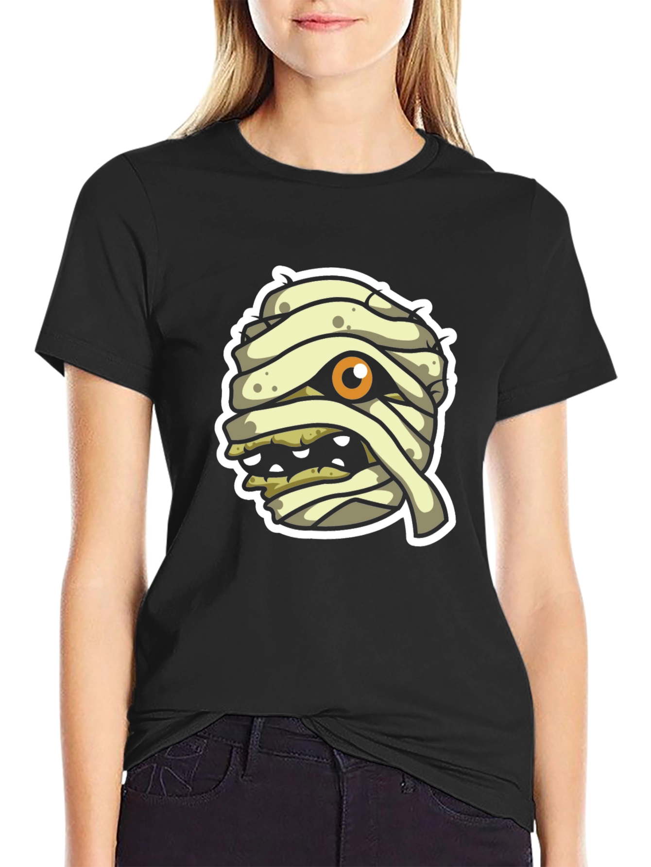 Cartoon Mummy Graphic T-Shirt Halloween