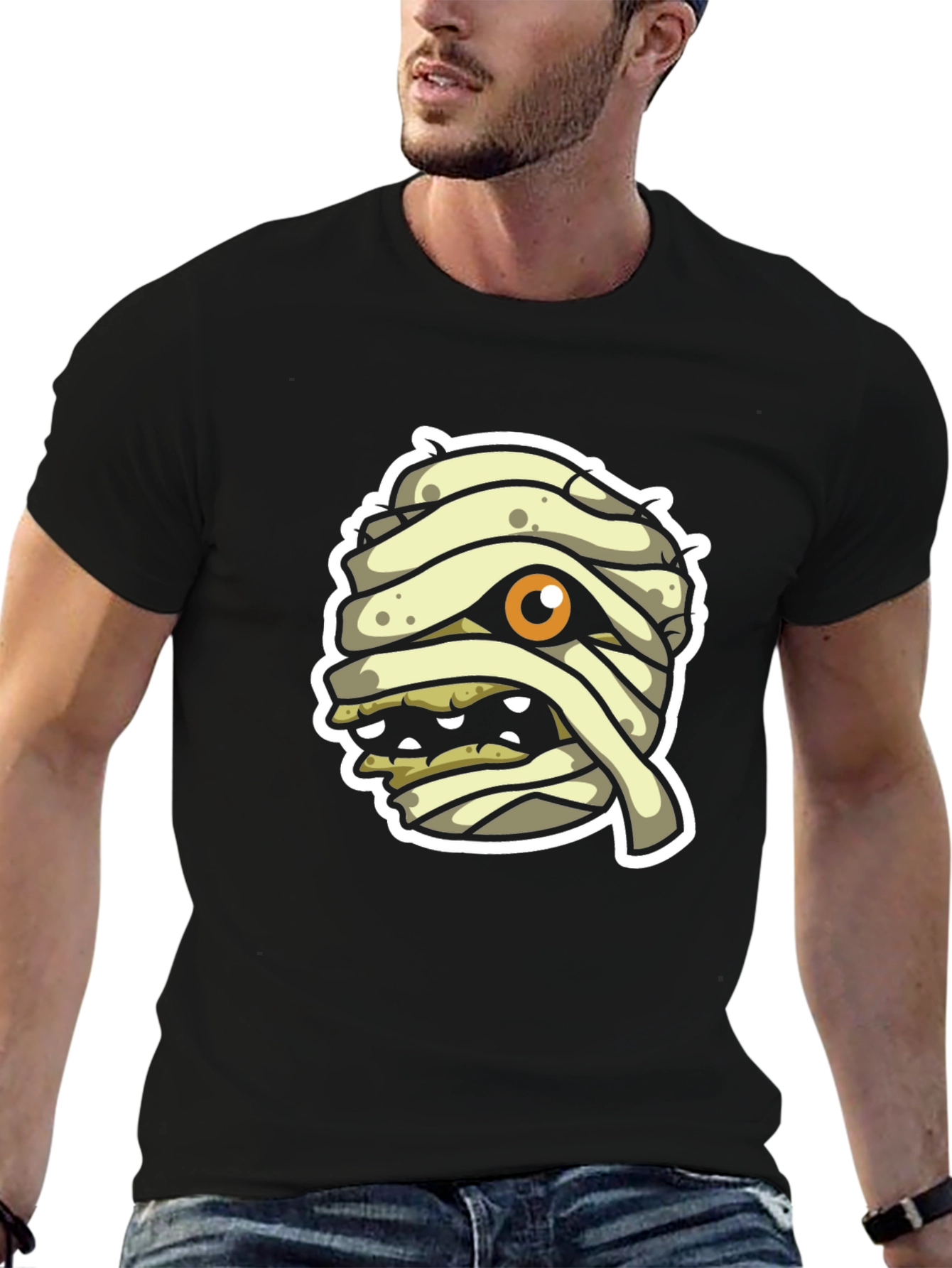 Cartoon Mummy Graphic T-Shirt Halloween