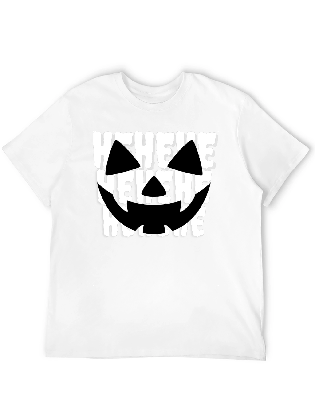 Hehehe Halloween T-Shirt - Spooky Pumpkin Face Design
