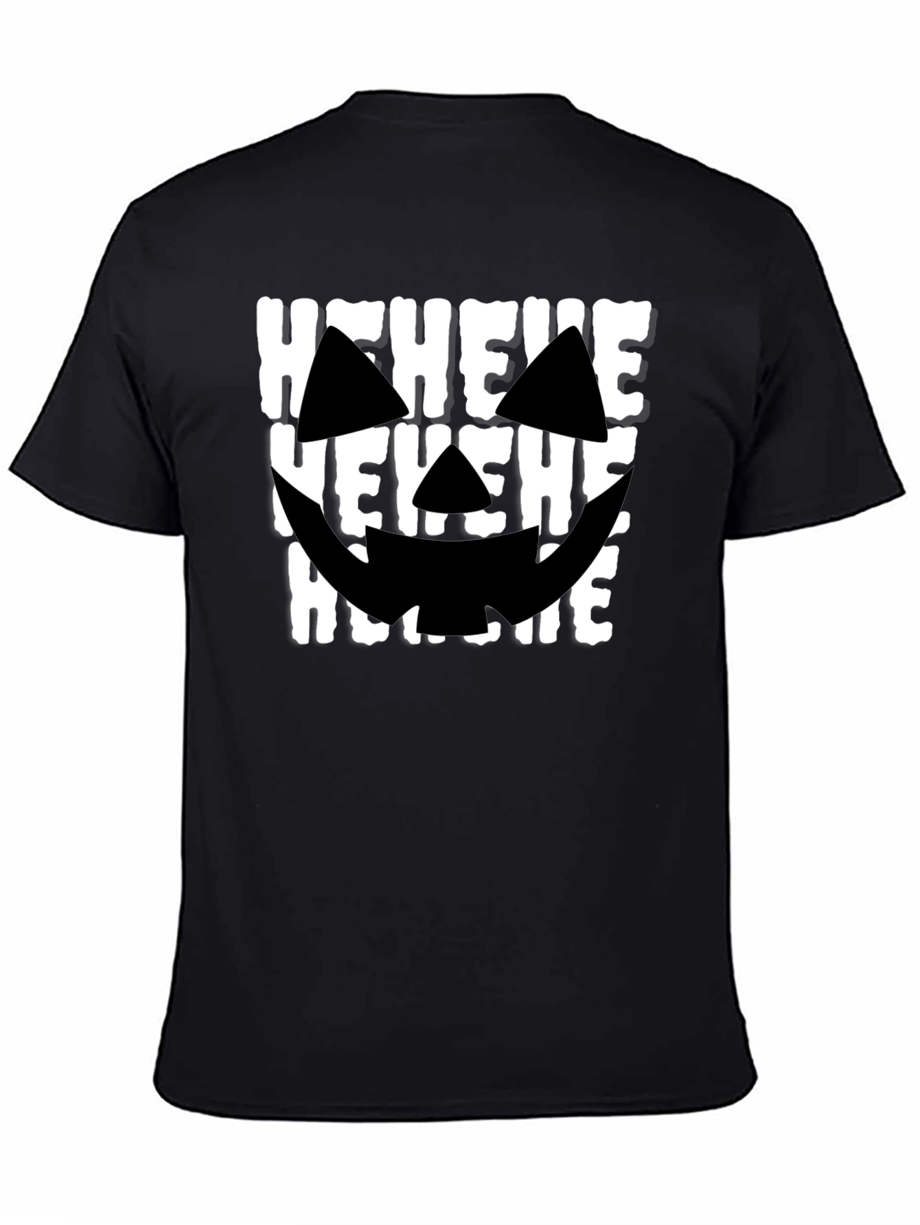 Hehehe Halloween T-Shirt - Spooky Pumpkin Face Design