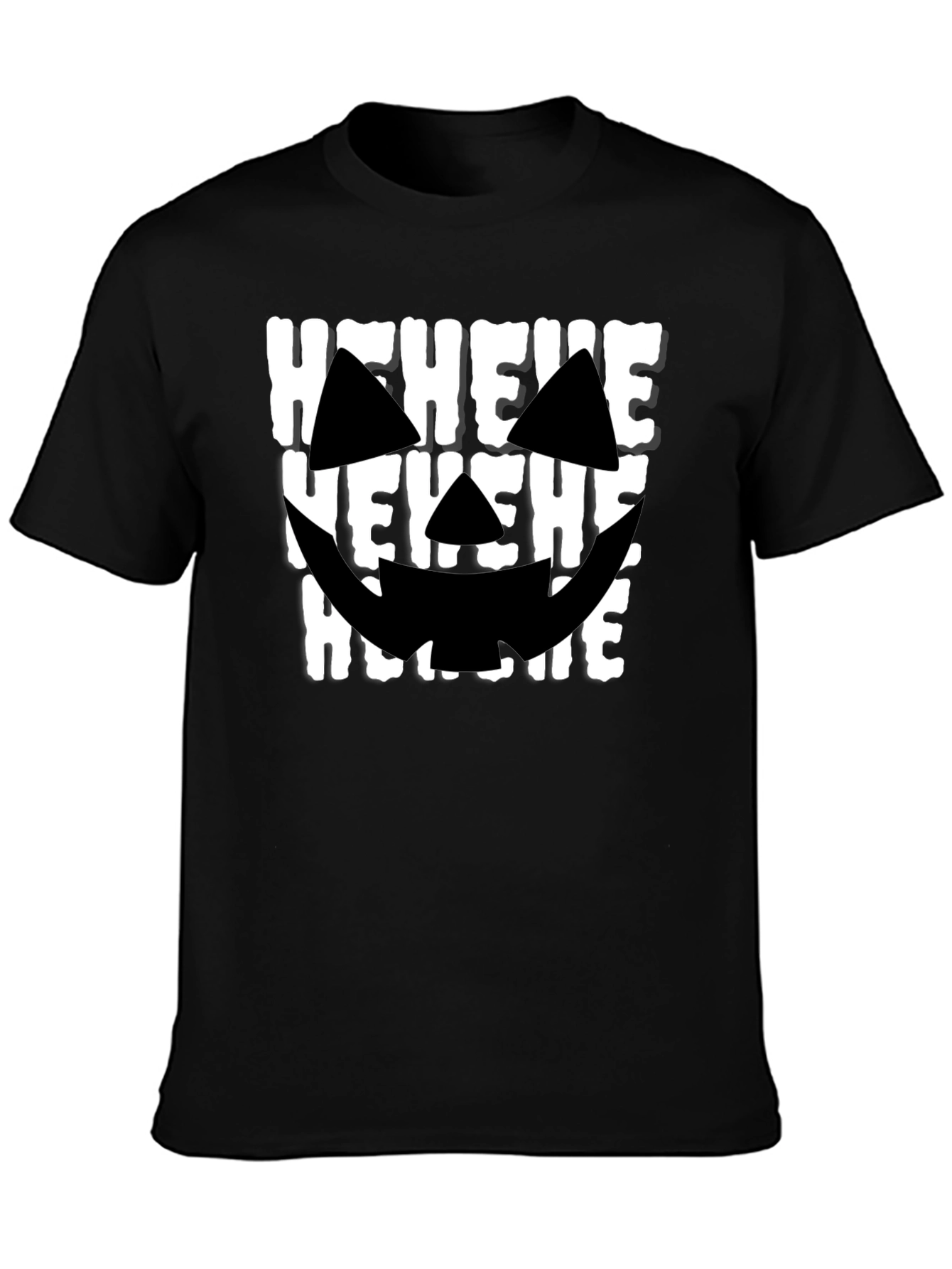 Hehehe Halloween T-Shirt - Spooky Pumpkin Face Design