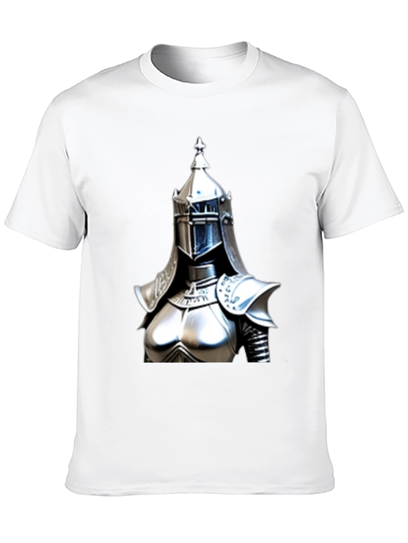 Knight Armor Graphic Tee - Black Cotton