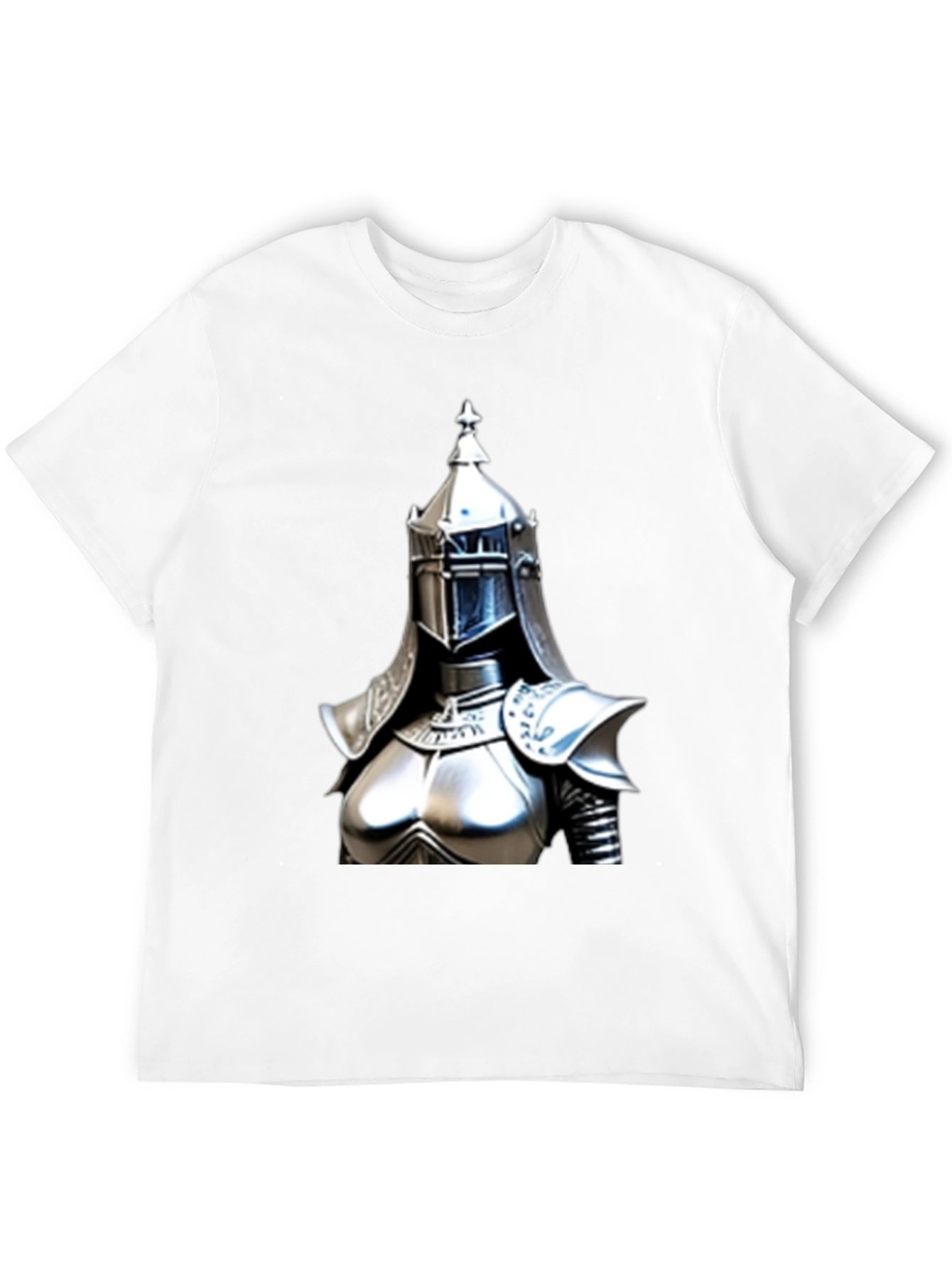 Knight Armor Graphic Tee - Black Cotton