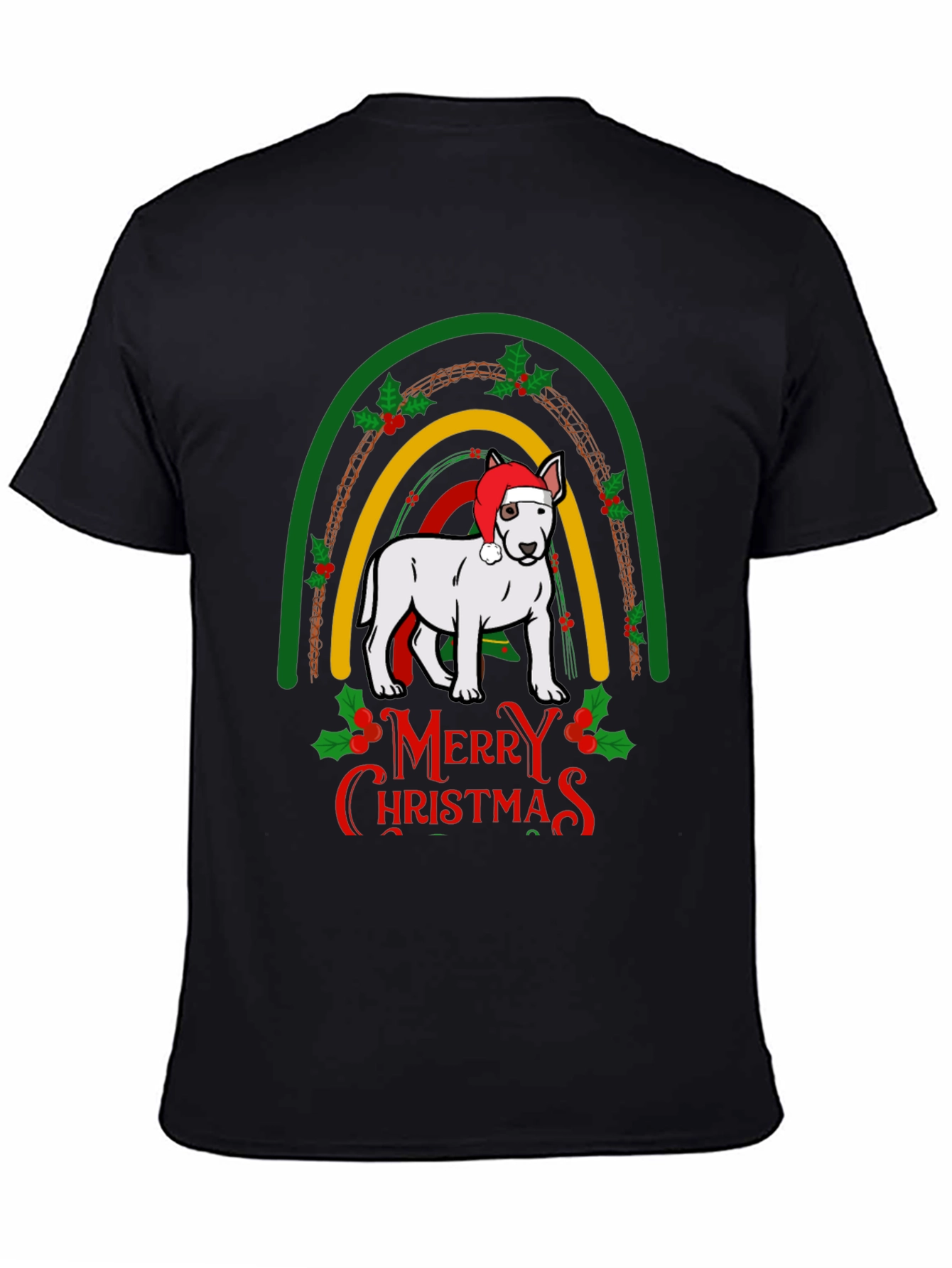 Merry Christmas Dog Rainbow T-Shirt