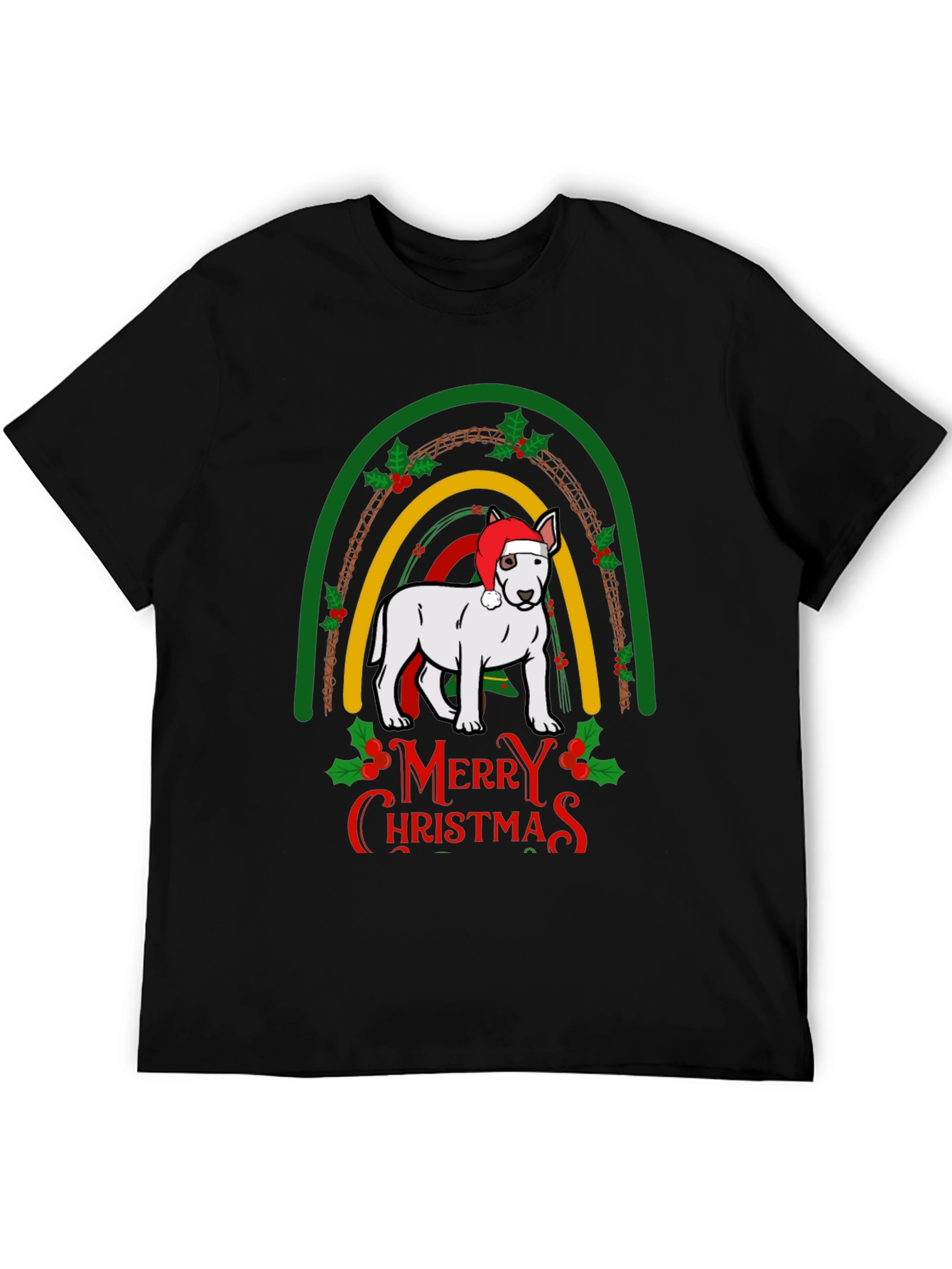 Merry Christmas Dog Rainbow T-Shirt
