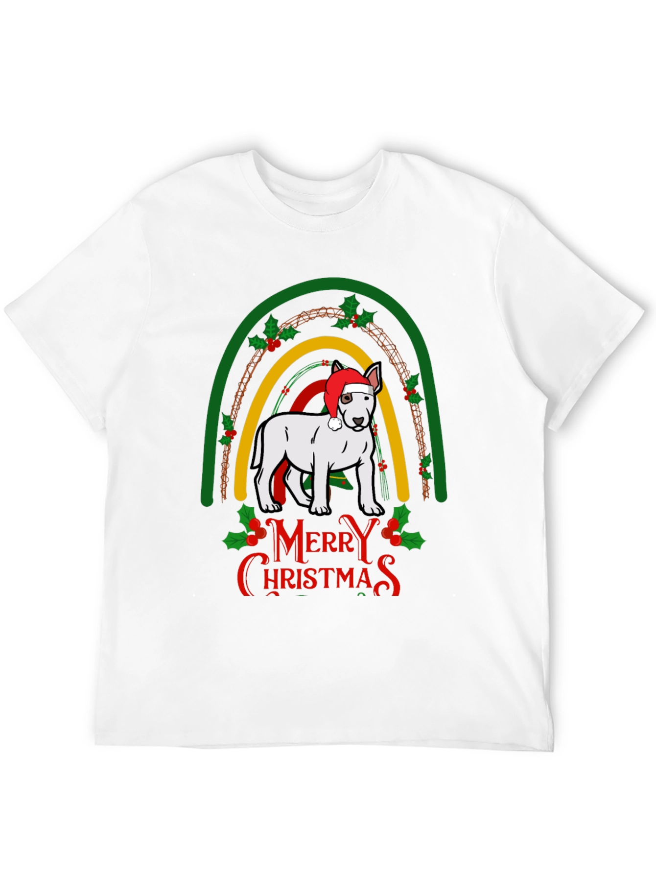 Merry Christmas Dog Rainbow T-Shirt