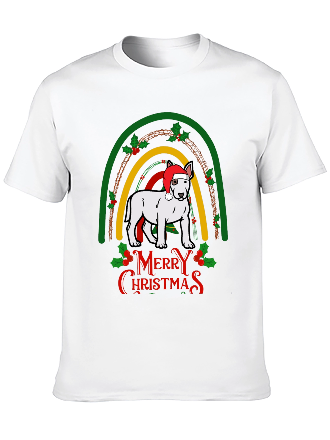 Merry Christmas Dog Rainbow T-Shirt