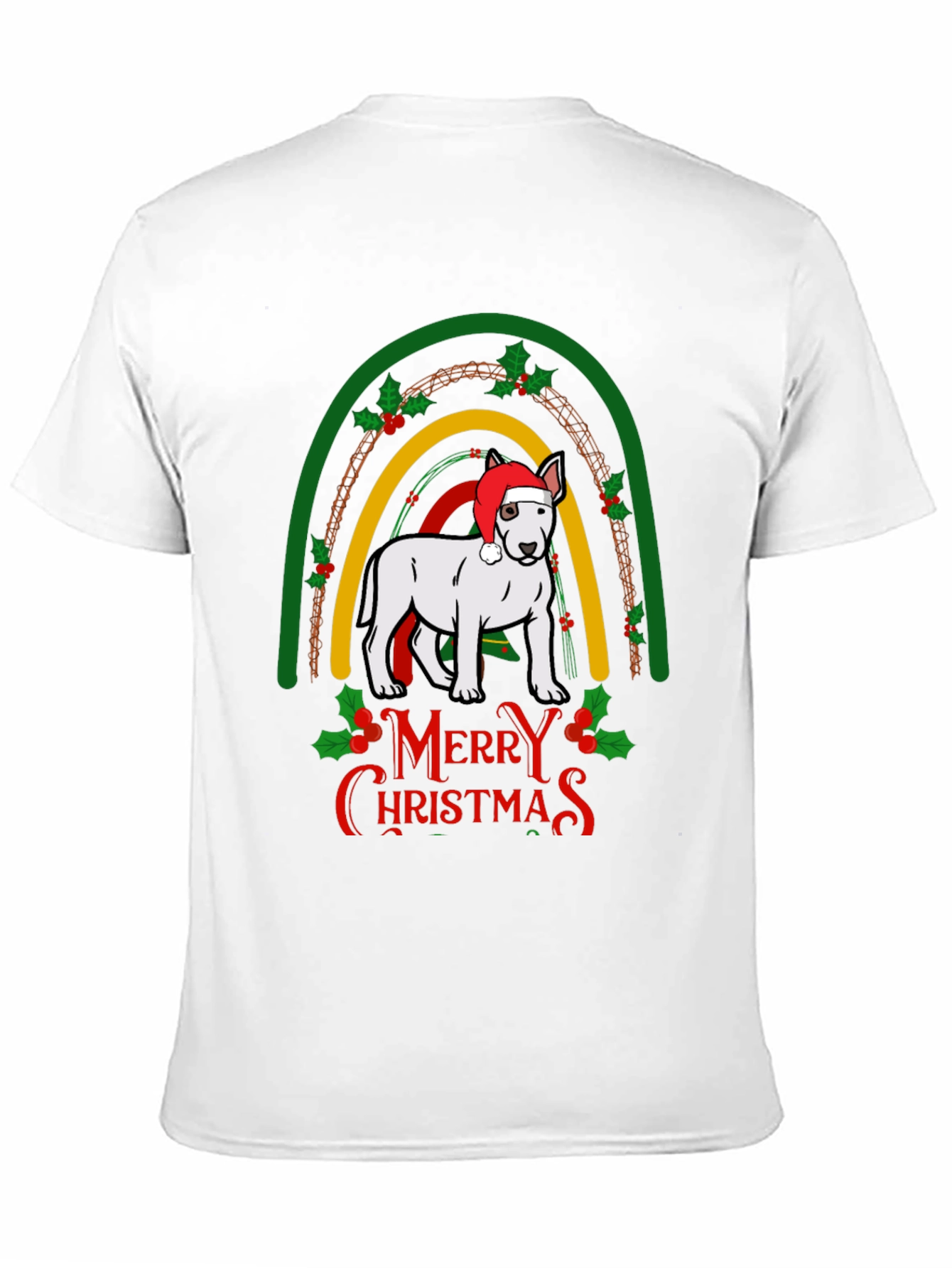Merry Christmas Dog Rainbow T-Shirt
