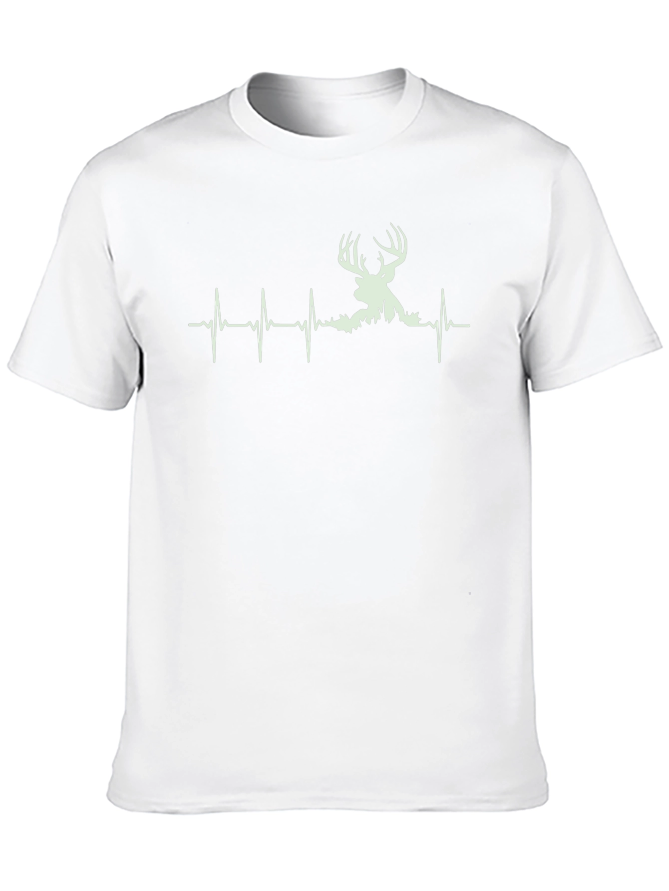Deer Heartbeat Graphic Tee - Black Cotton Shirt