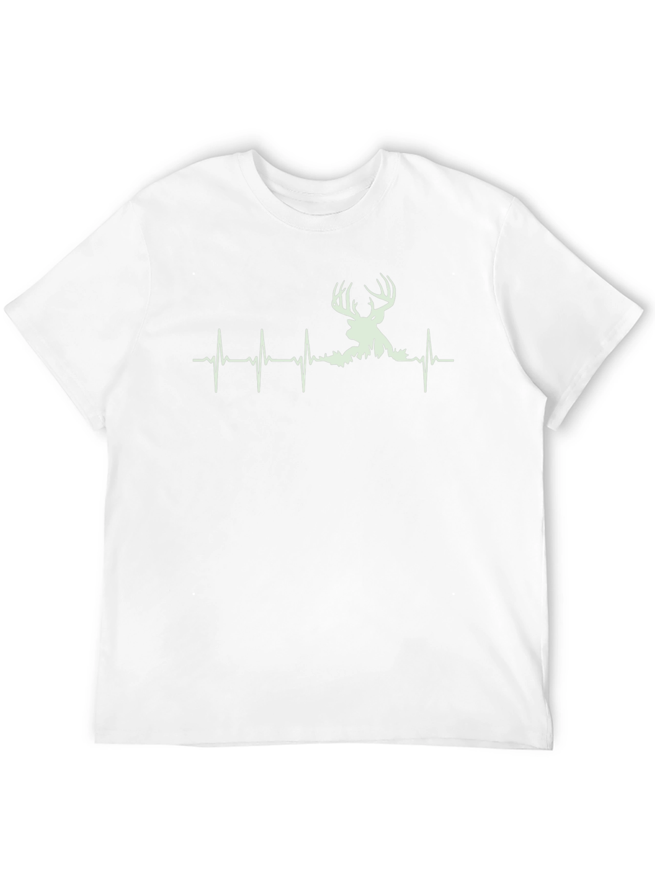 Deer Heartbeat Graphic Tee - Black Cotton Shirt