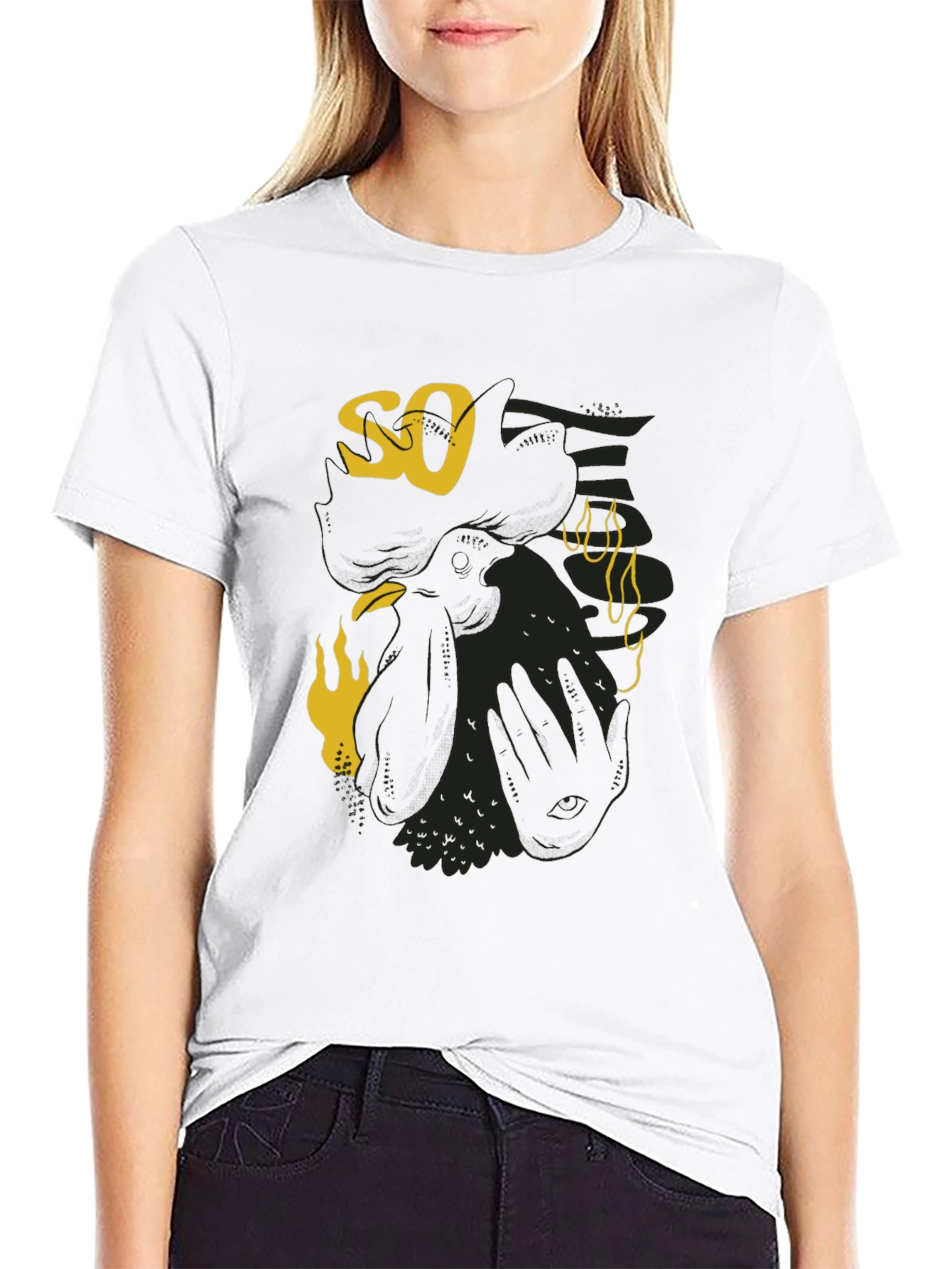 Graphic Print Mens Black Tee