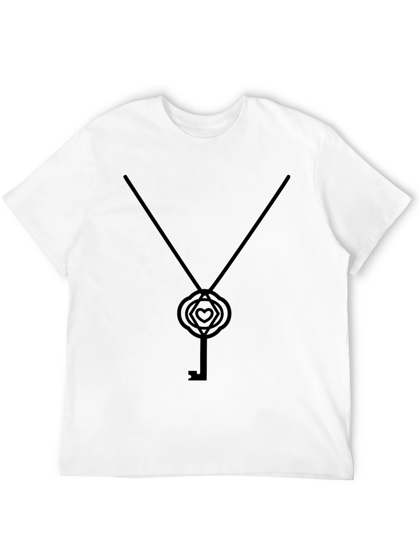 Heart Key Graphic Black T-Shirt