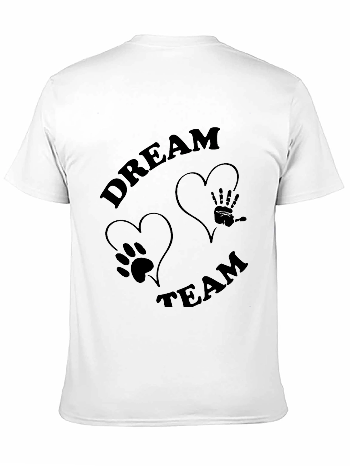 Dream Team T-Shirt: Paw Print & Hand Graphic